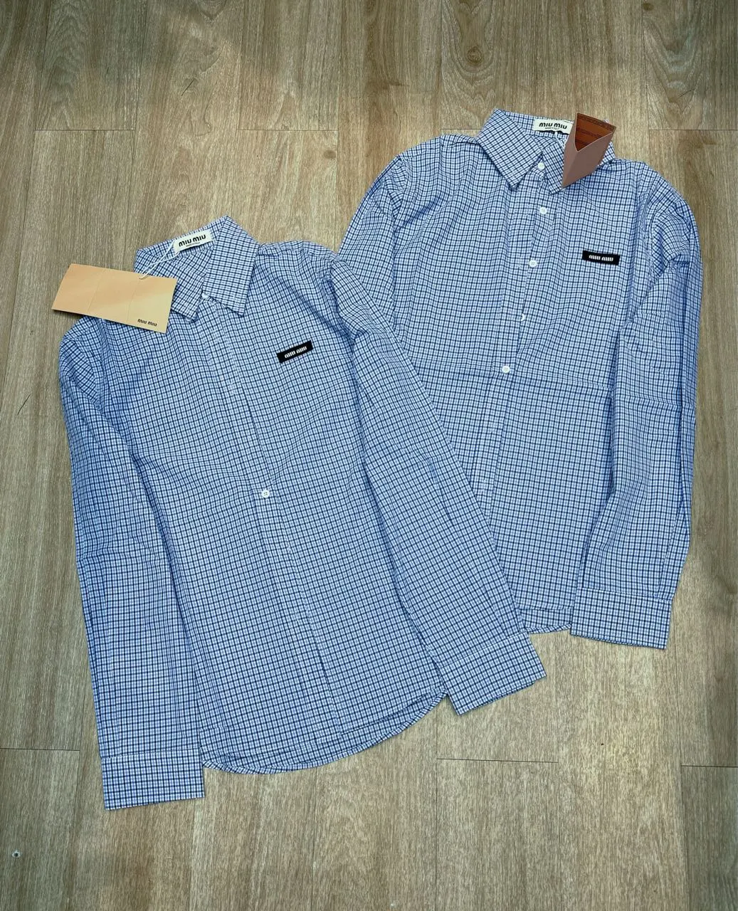 Logo Patch Gingham Check Shirt D8516101