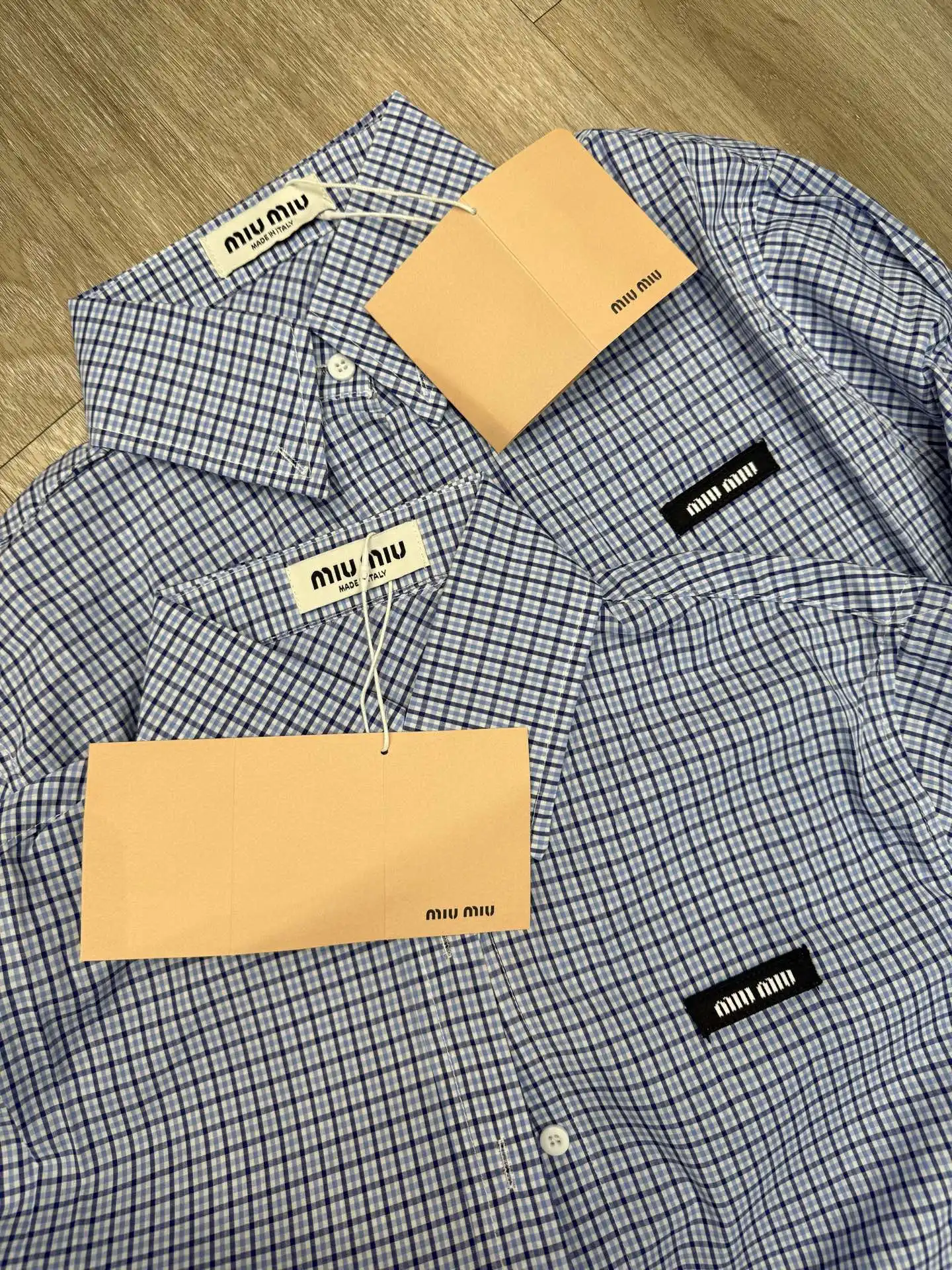 Logo Patch Gingham Check Shirt D8516101 — view 3