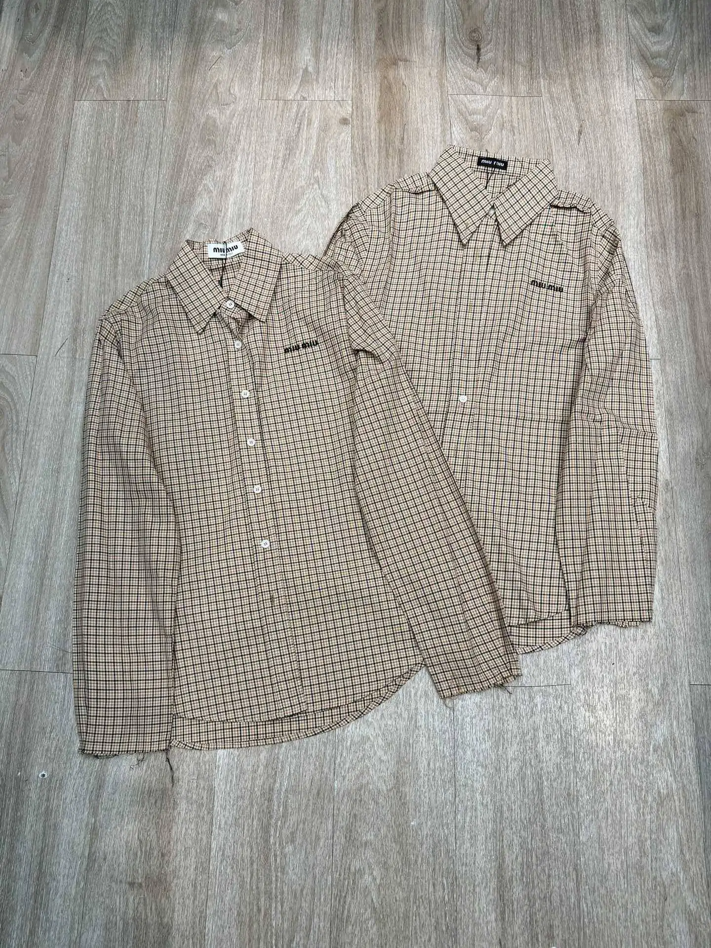 Embroidered Logo Checked Cotton Shirt D8916100