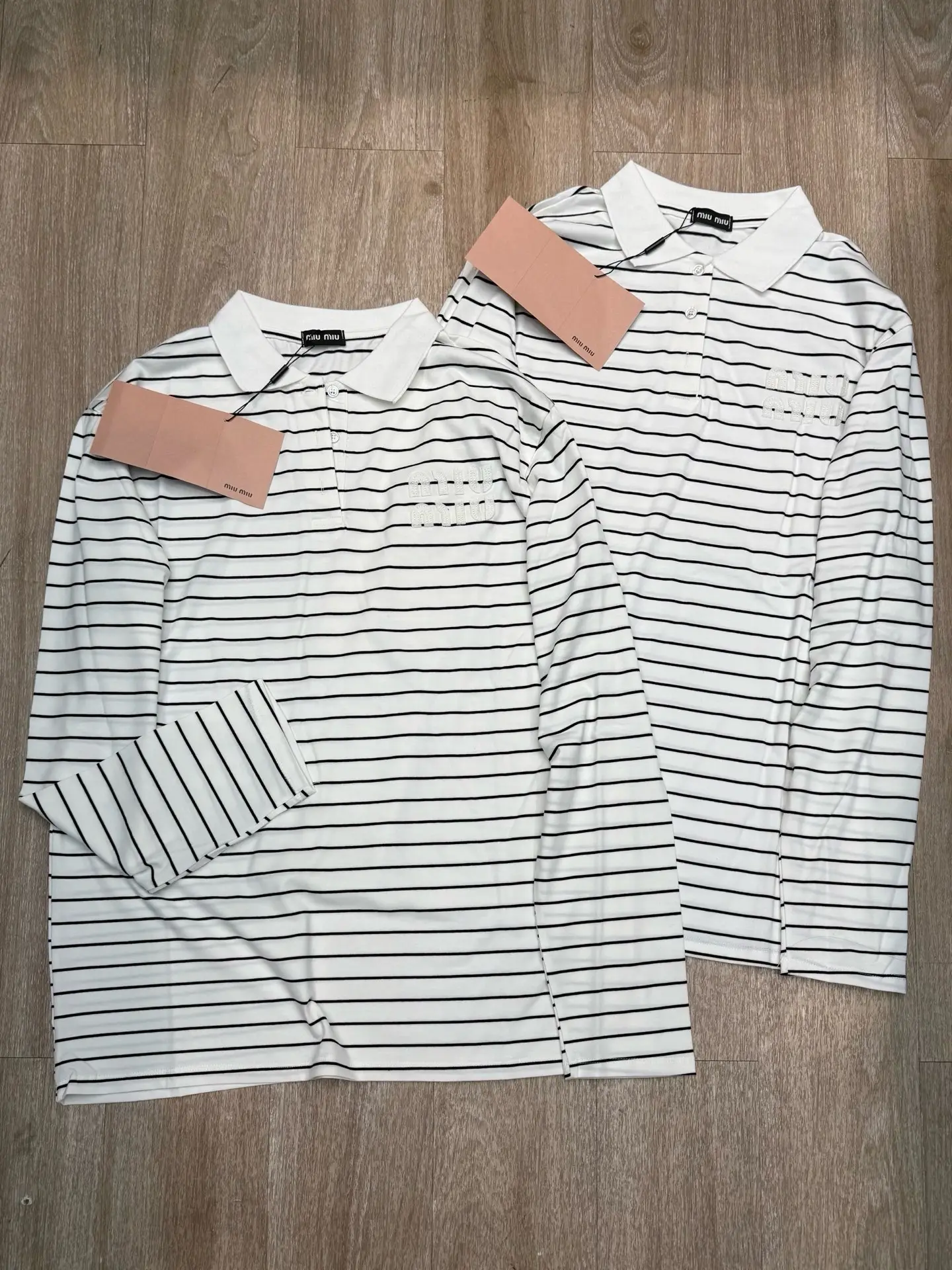 Striped Cotton Long-Sleeve Polo Shirt D8916109