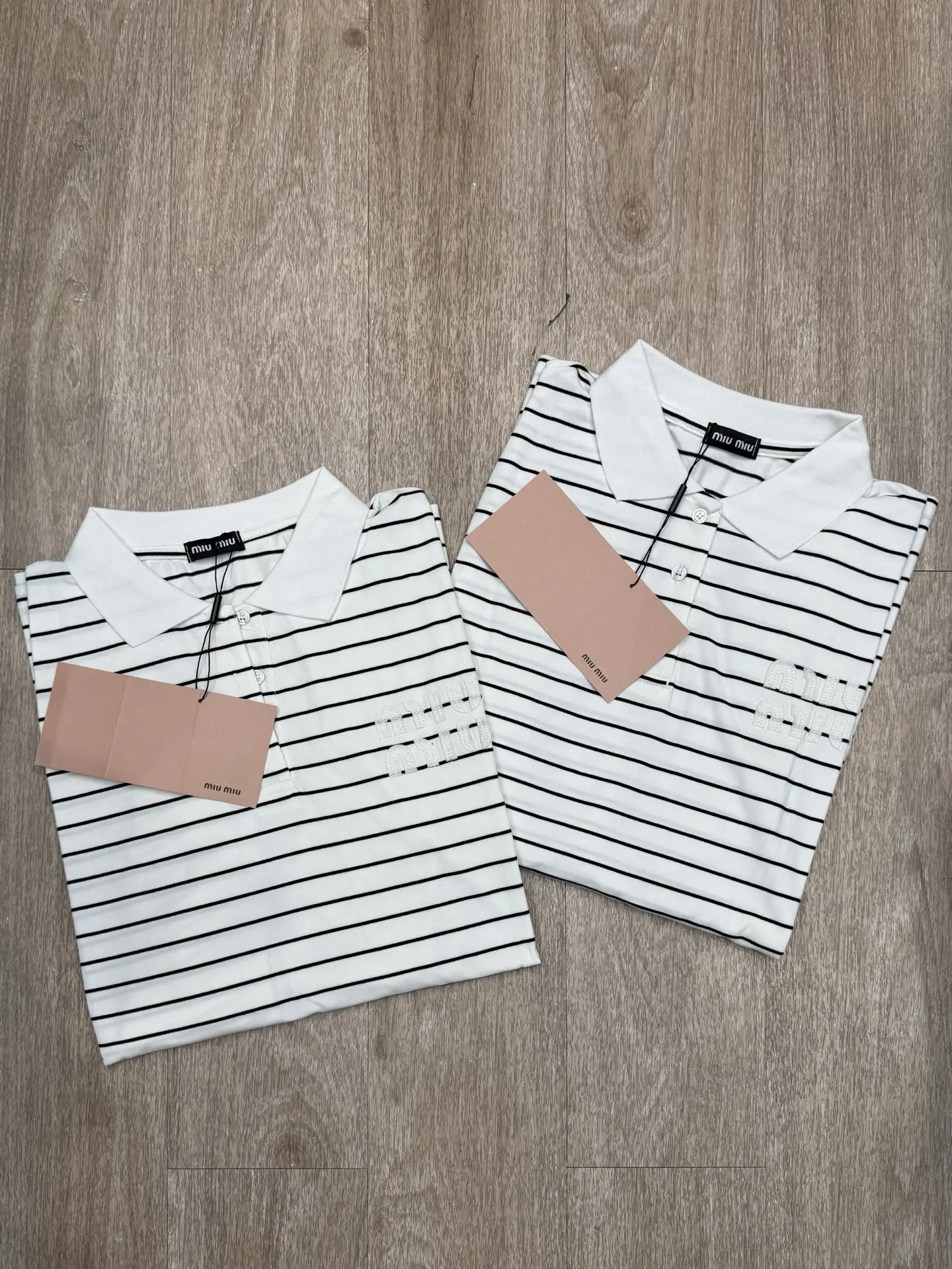 Striped Cotton Long-Sleeve Polo Shirt D8916109 — view 2