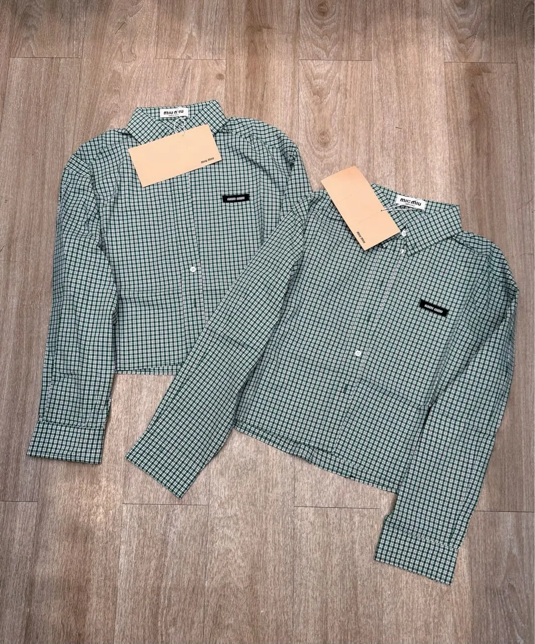 Logo Patch Gingham Cotton Shirt D9016102