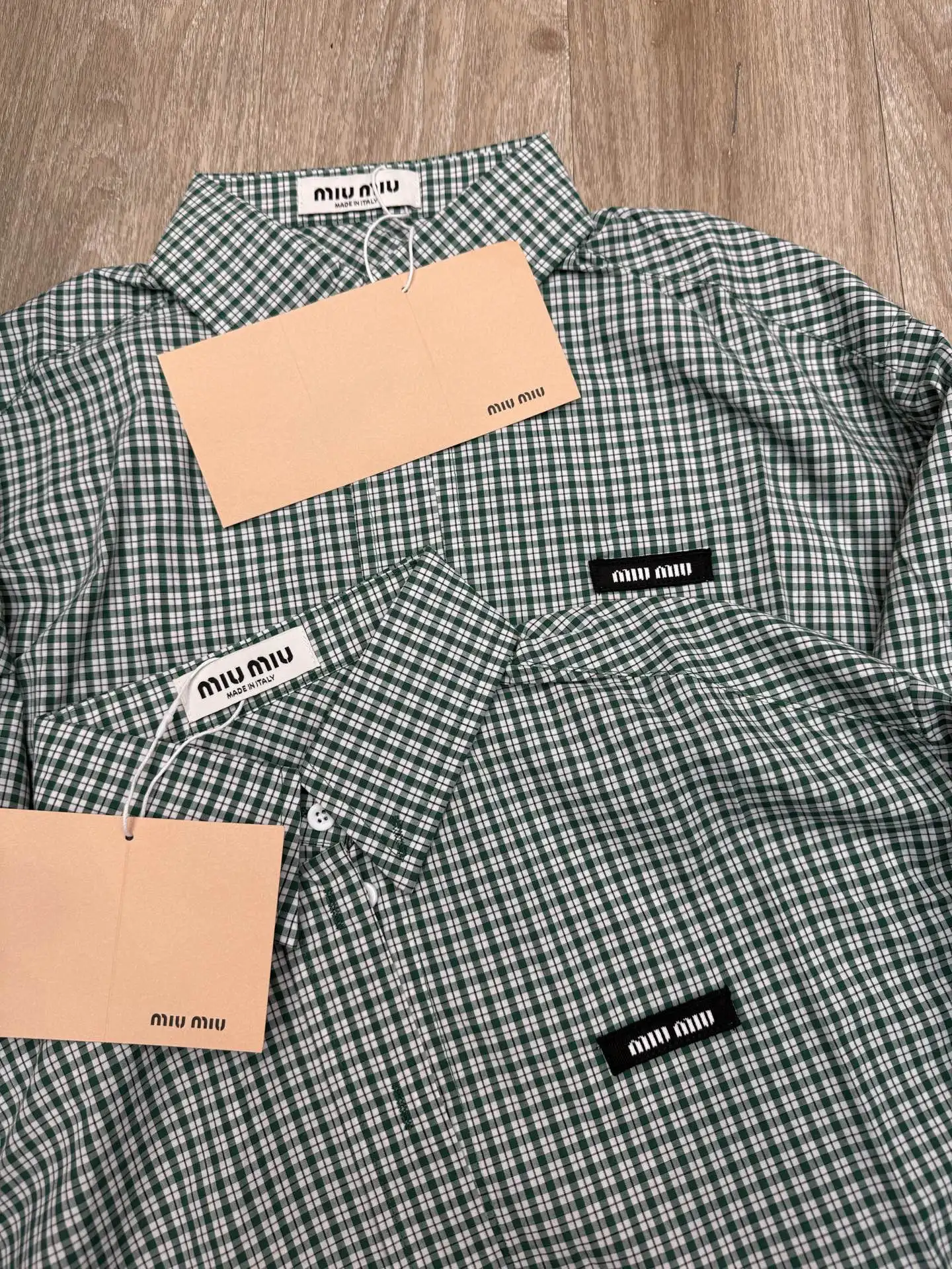 Logo Patch Gingham Cotton Shirt D9016102 — view 3