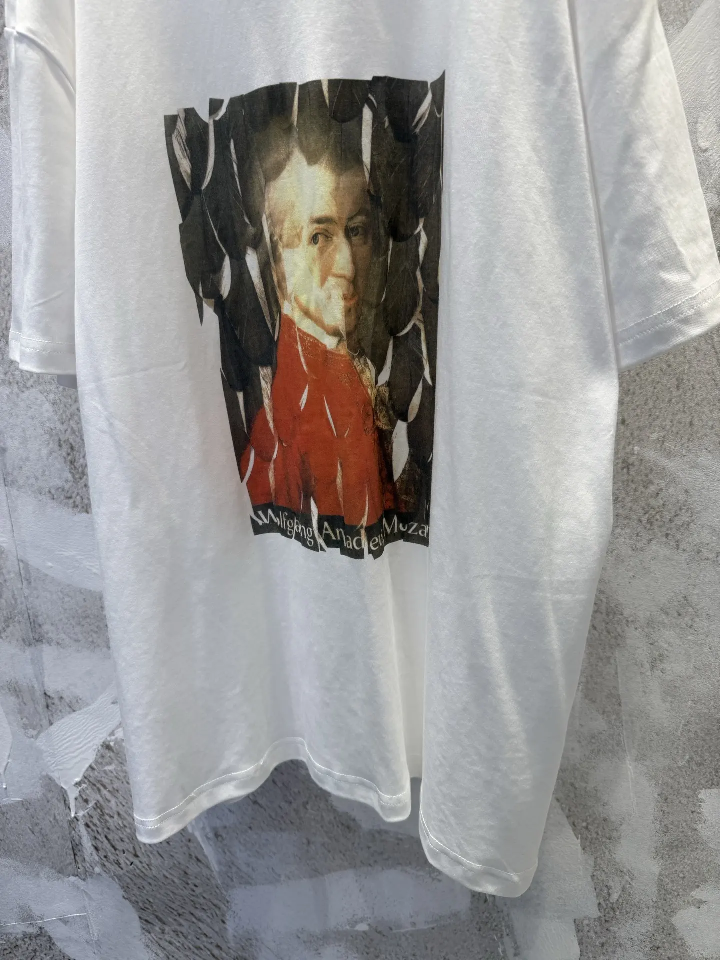Mozart Oil Painting Print Pima Cotton T-Shirt D15513367 — view 4