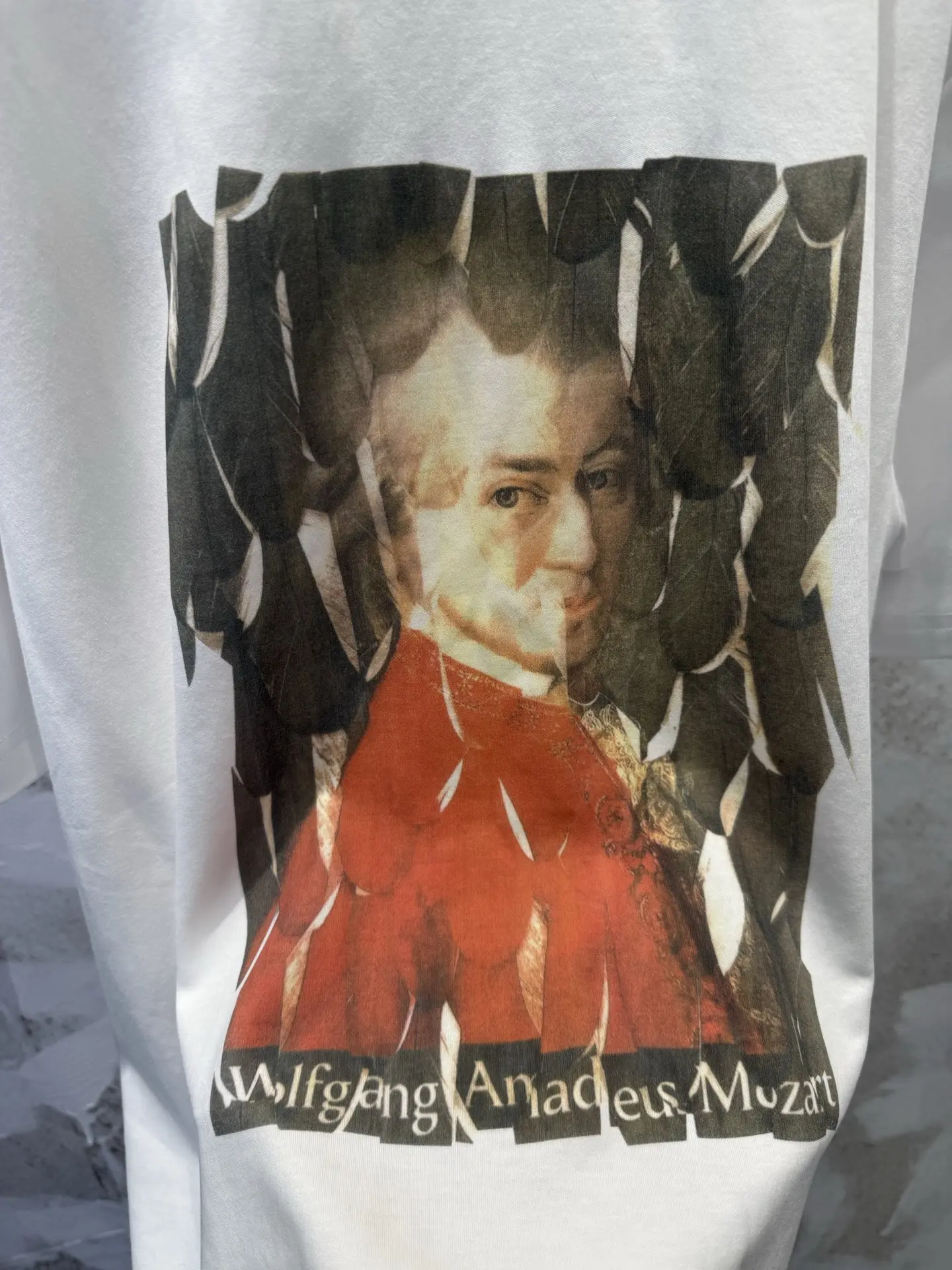 Mozart Oil Painting Print Pima Cotton T-Shirt D15513367 — view 5