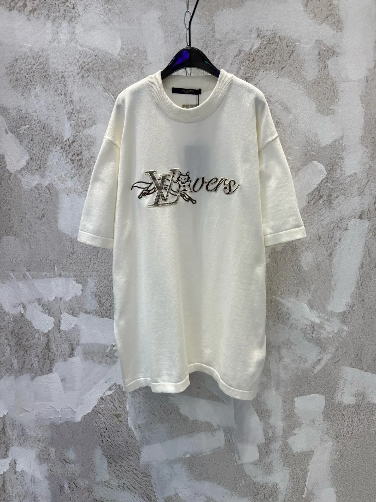 Embroidered Knit Cotton T-Shirt D17019224