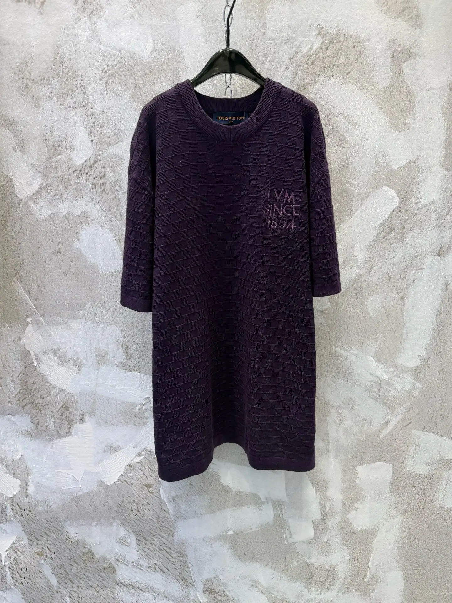 Damier Embroidered Cotton Knit T-Shirt D17819225
