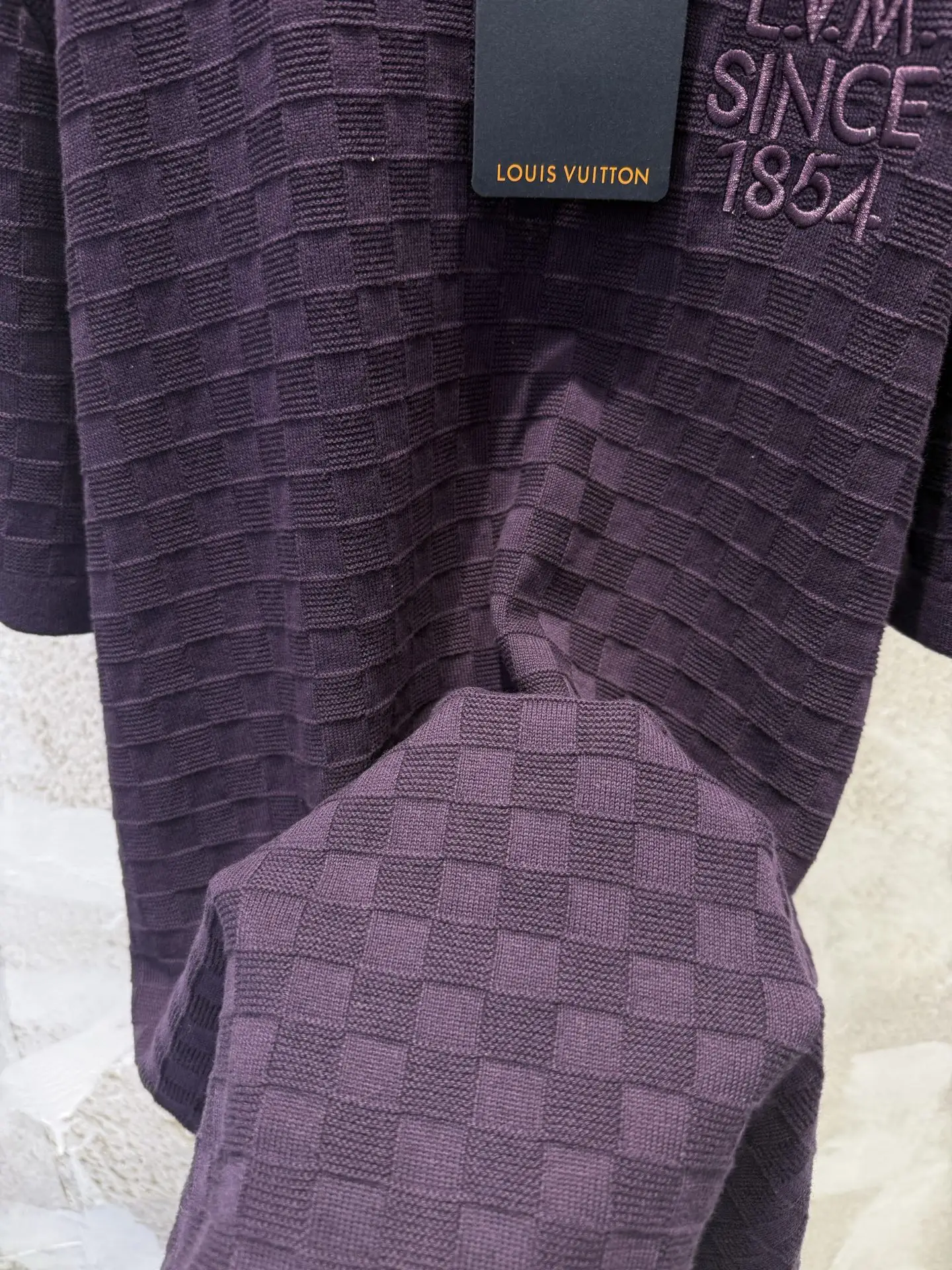 Damier Embroidered Cotton Knit T-Shirt D17819225 — view 7
