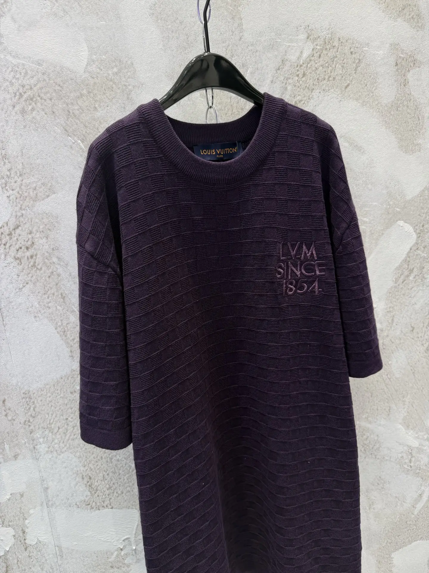 Damier Embroidered Cotton Knit T-Shirt D17819225 — view 10