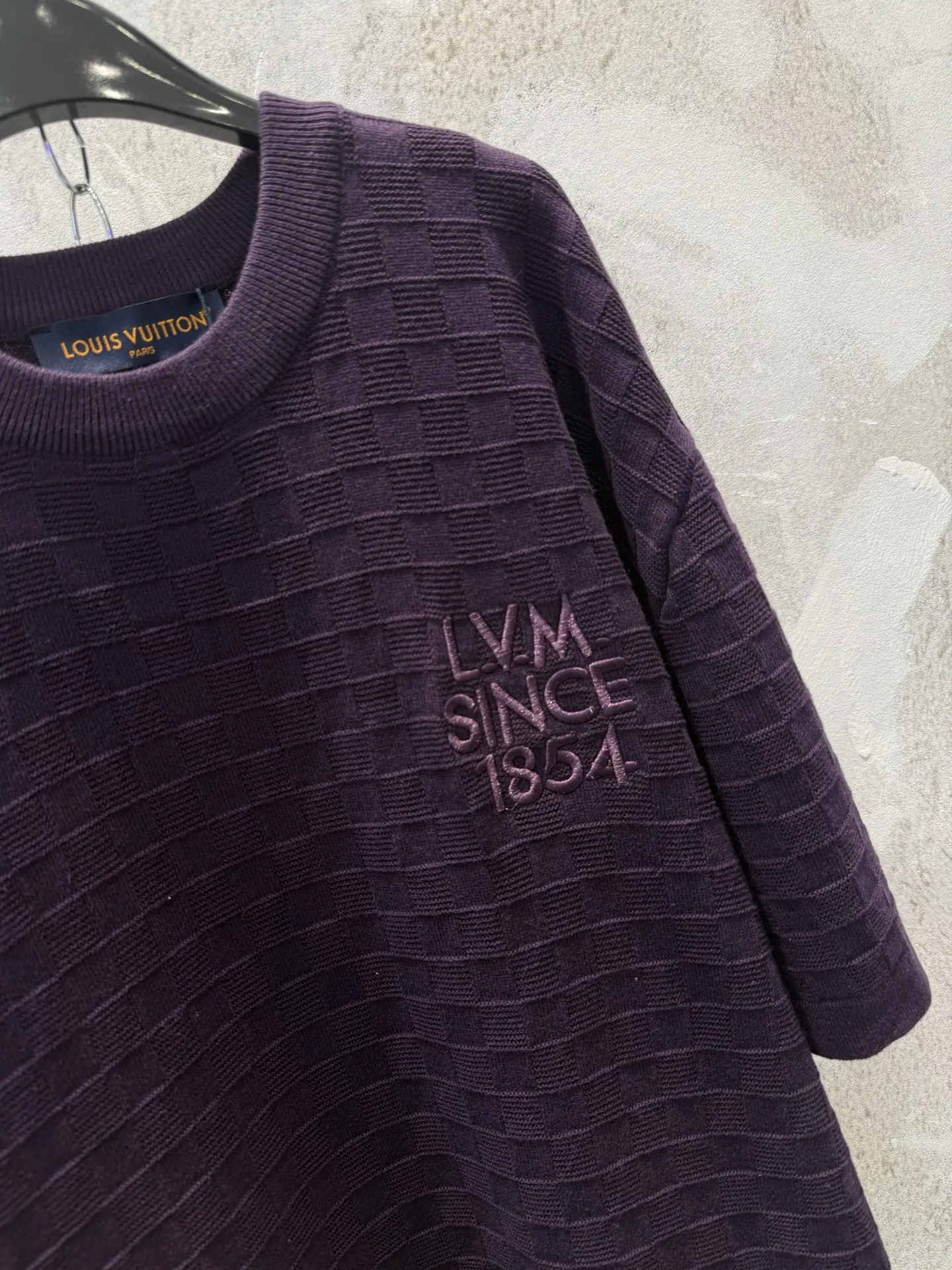 Damier Embroidered Cotton Knit T-Shirt D17819225 — view 11