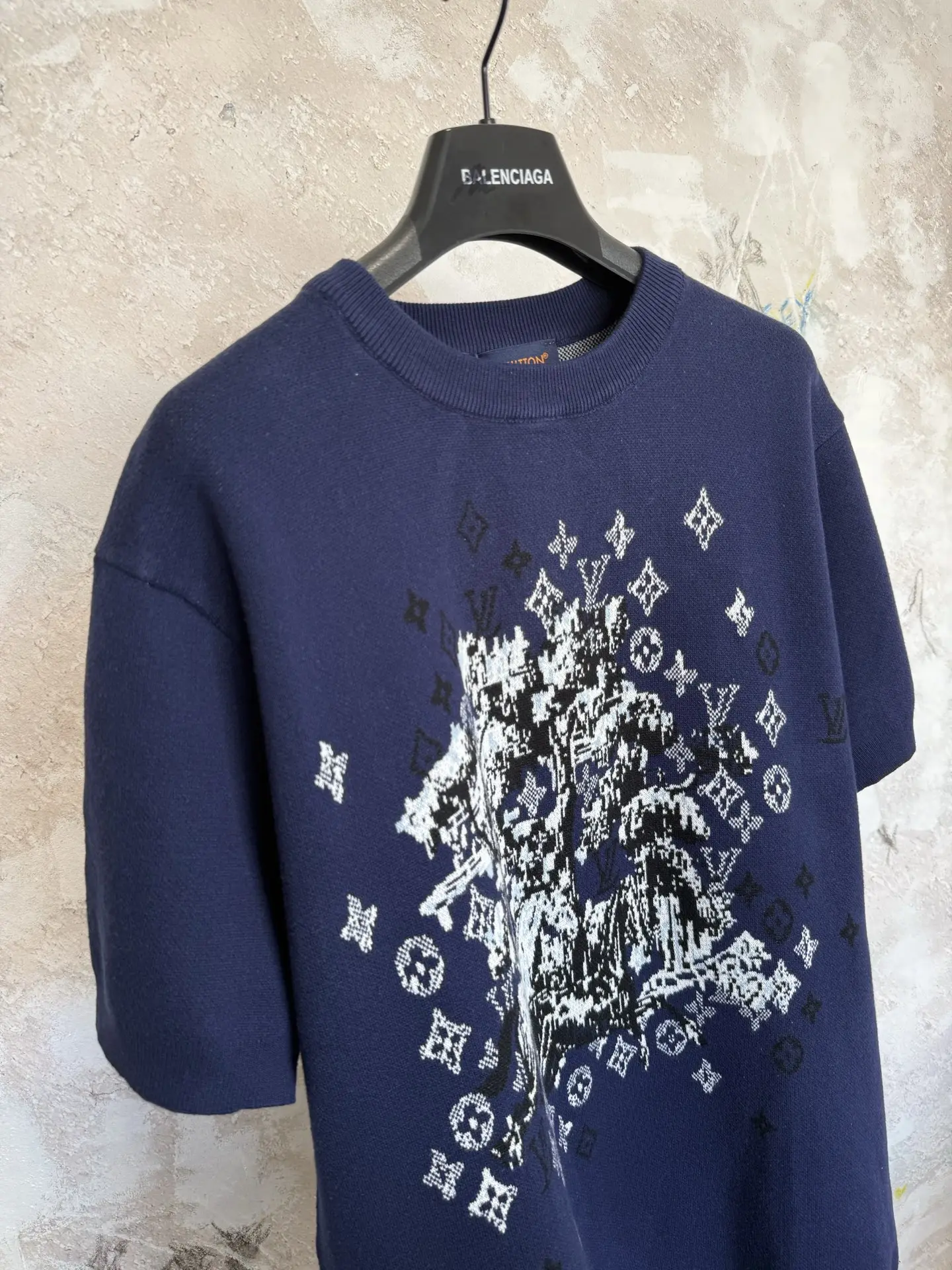 Monogram Intarsia Knit Short-Sleeve Sweater D18519233 — view 5