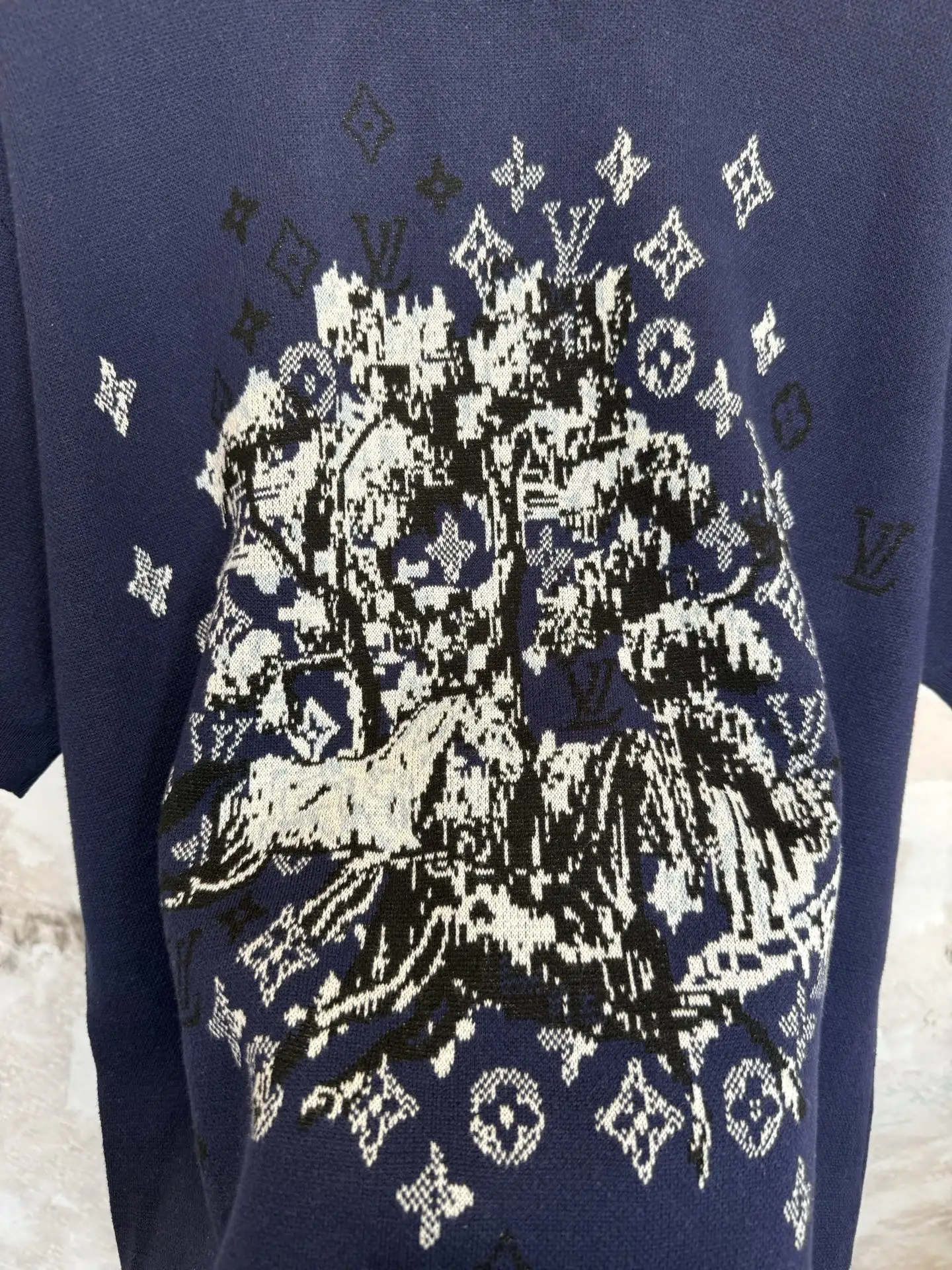 Monogram Intarsia Knit Short-Sleeve Sweater D18519233 — view 6