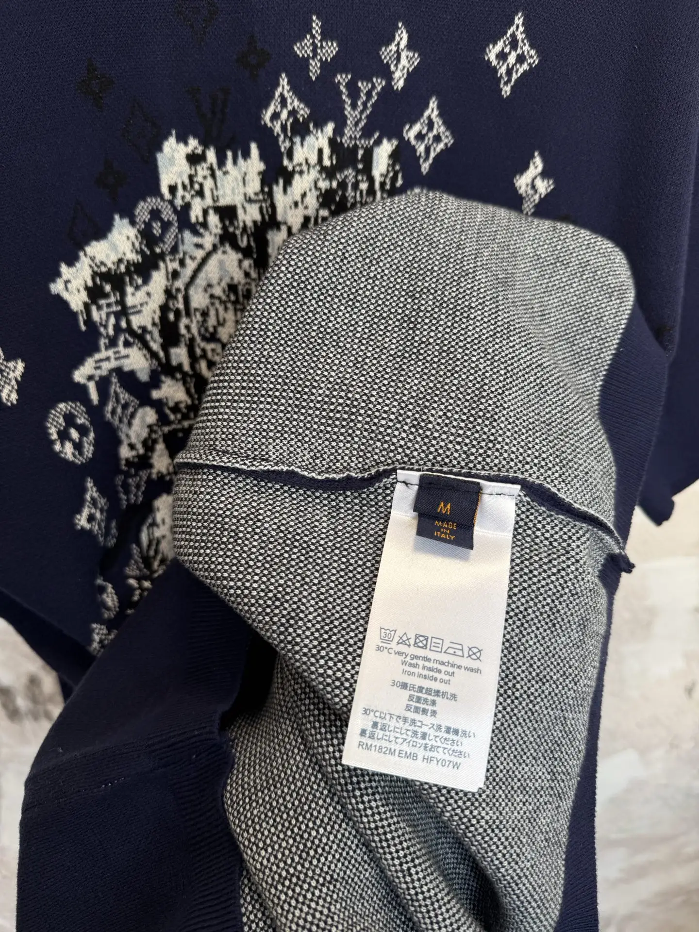 Monogram Intarsia Knit Short-Sleeve Sweater D18519233 — view 9