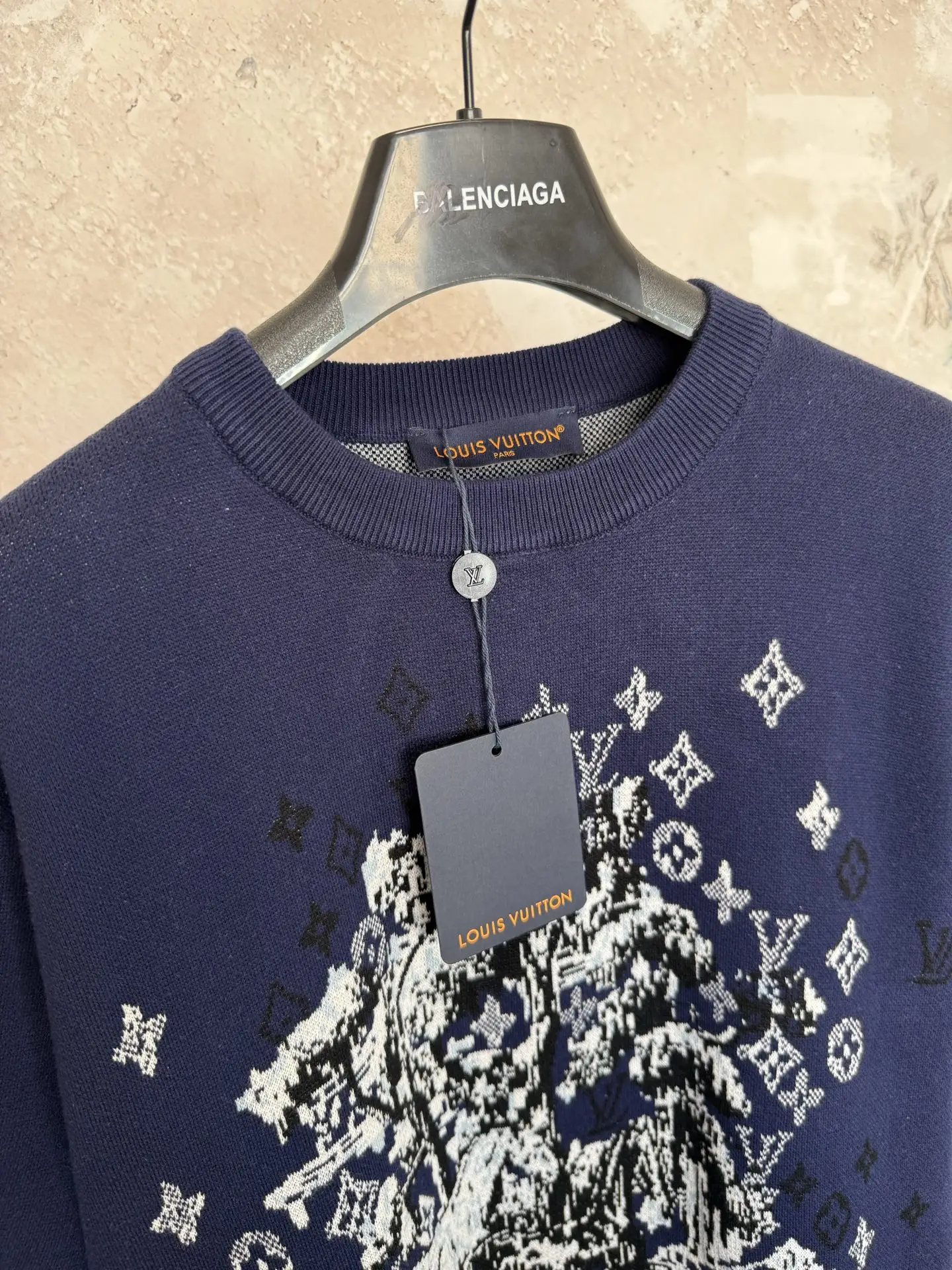 Monogram Intarsia Knit Short-Sleeve Sweater D18519233 — view 10