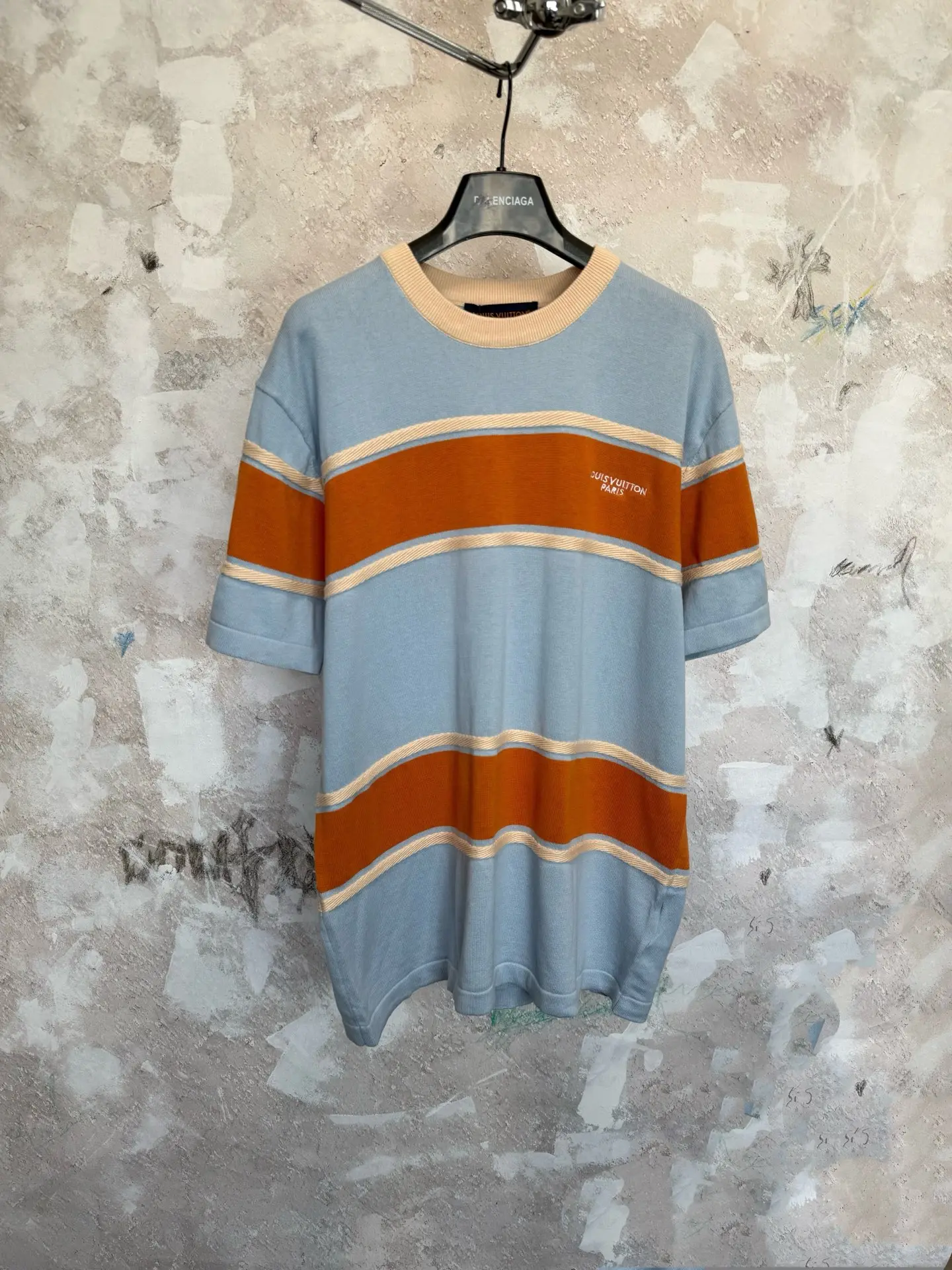 Striped Jacquard Cotton Knit T-Shirt D18519228