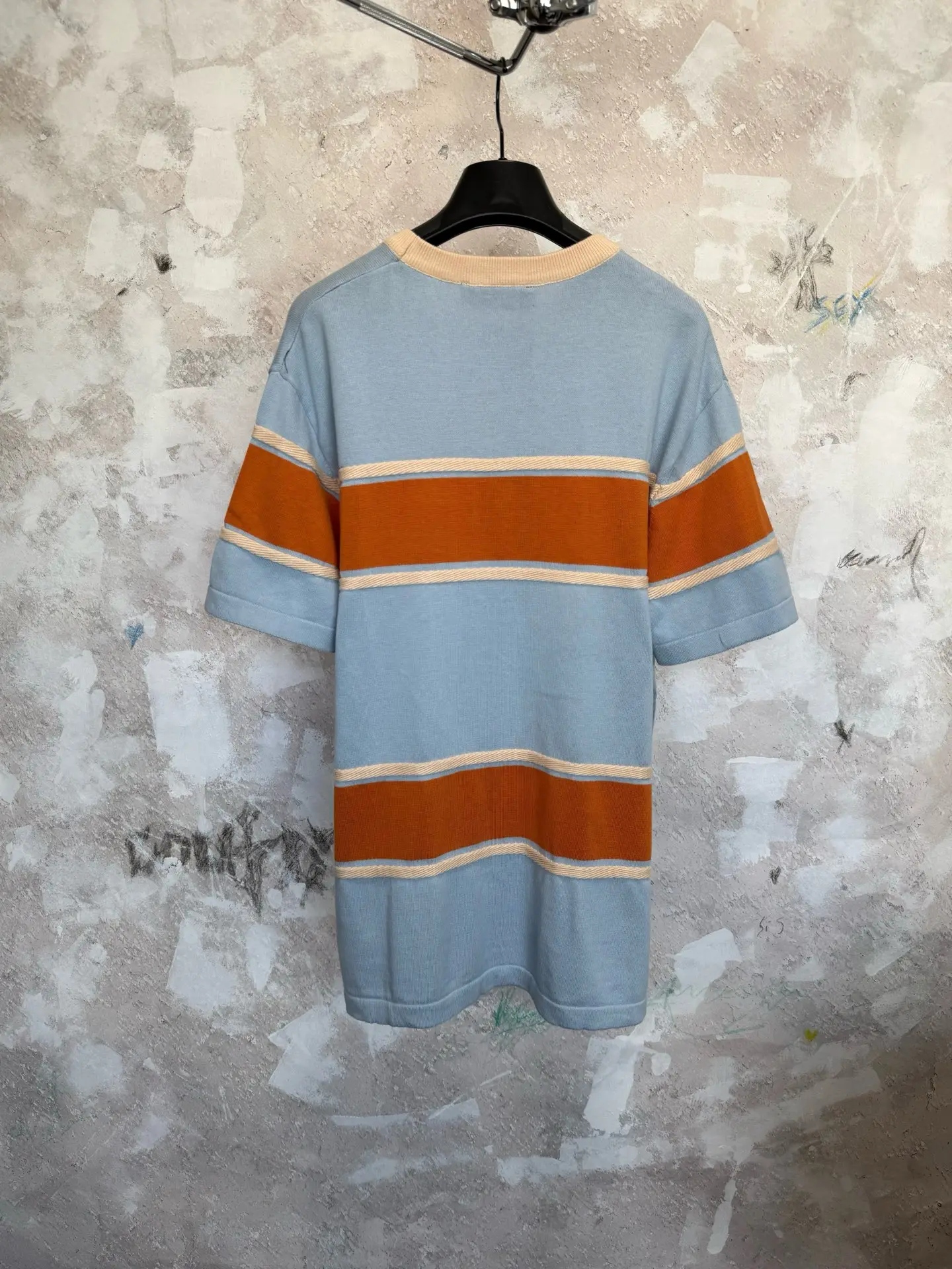 Striped Jacquard Cotton Knit T-Shirt D18519228 — view 2