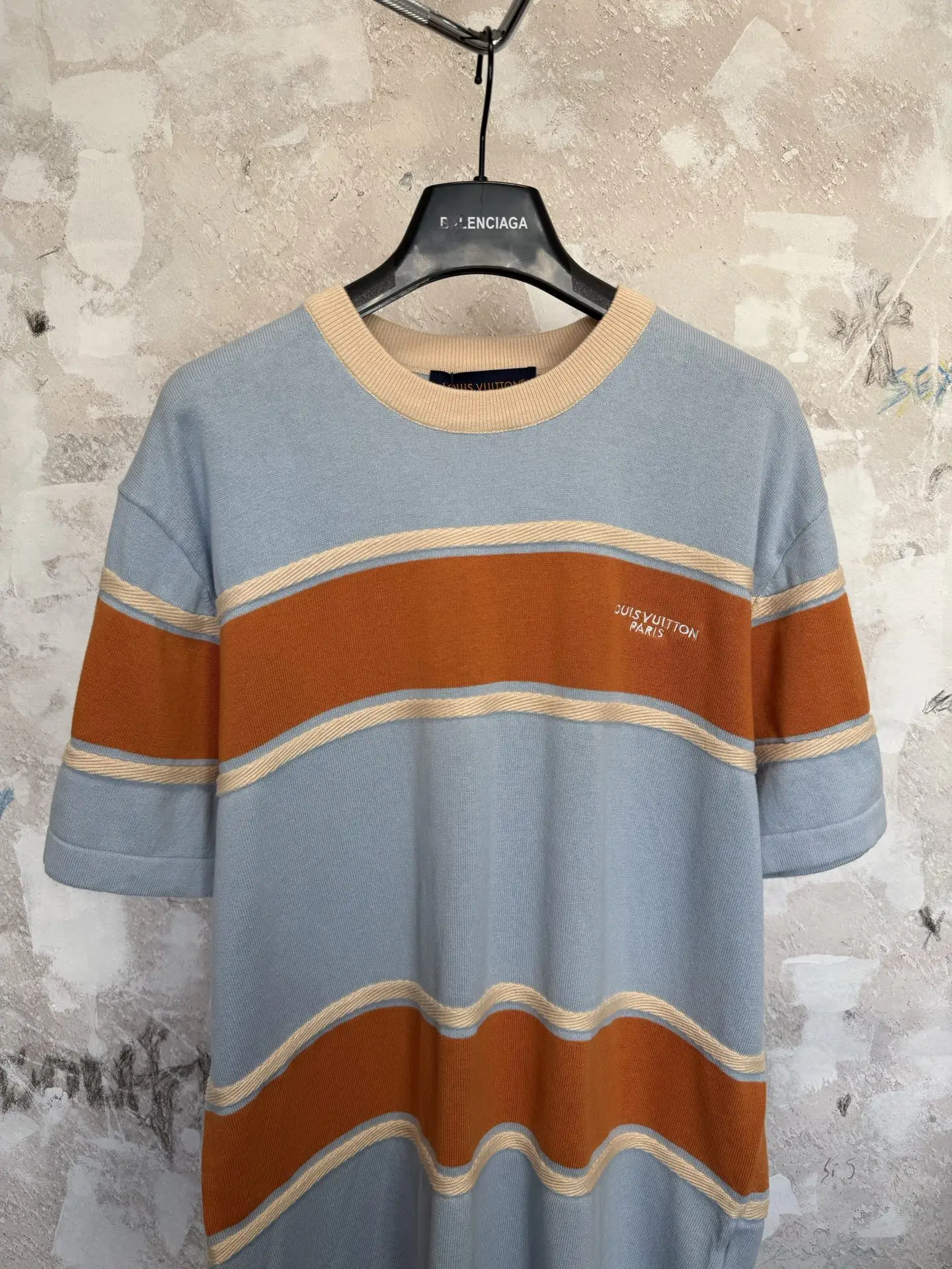 Striped Jacquard Cotton Knit T-Shirt D18519228 — view 3