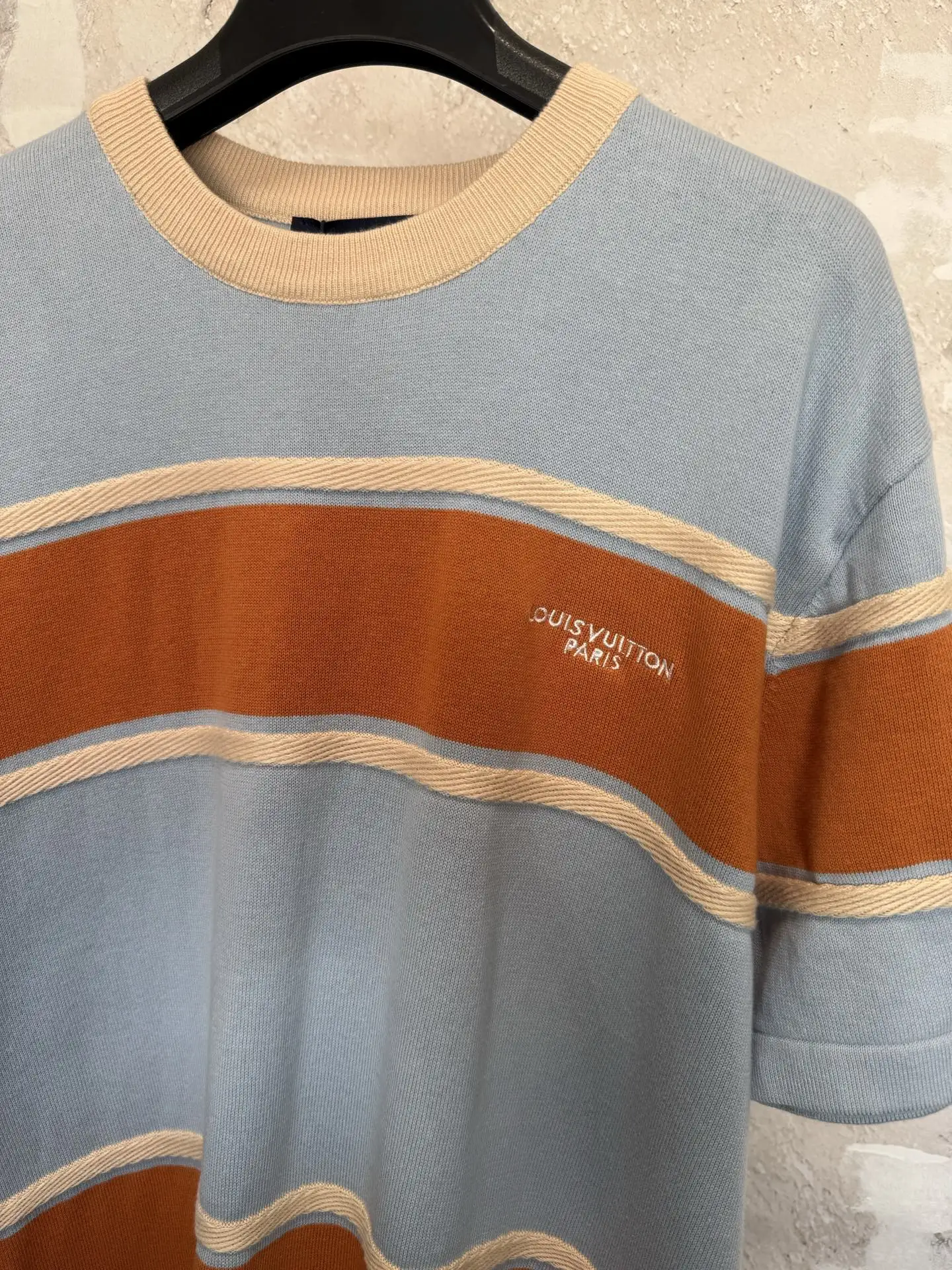 Striped Jacquard Cotton Knit T-Shirt D18519228 — view 5