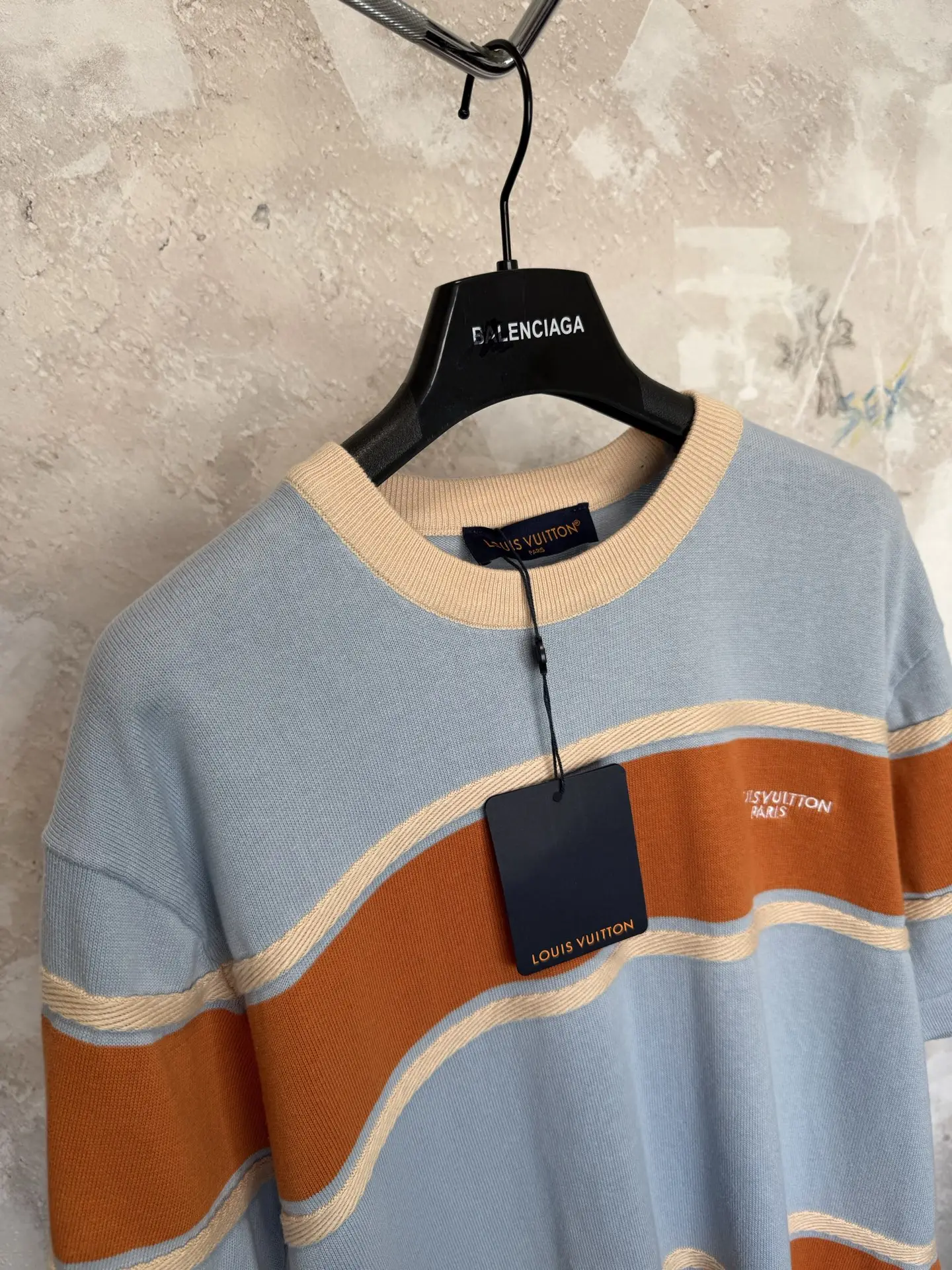 Striped Jacquard Cotton Knit T-Shirt D18519228 — view 6