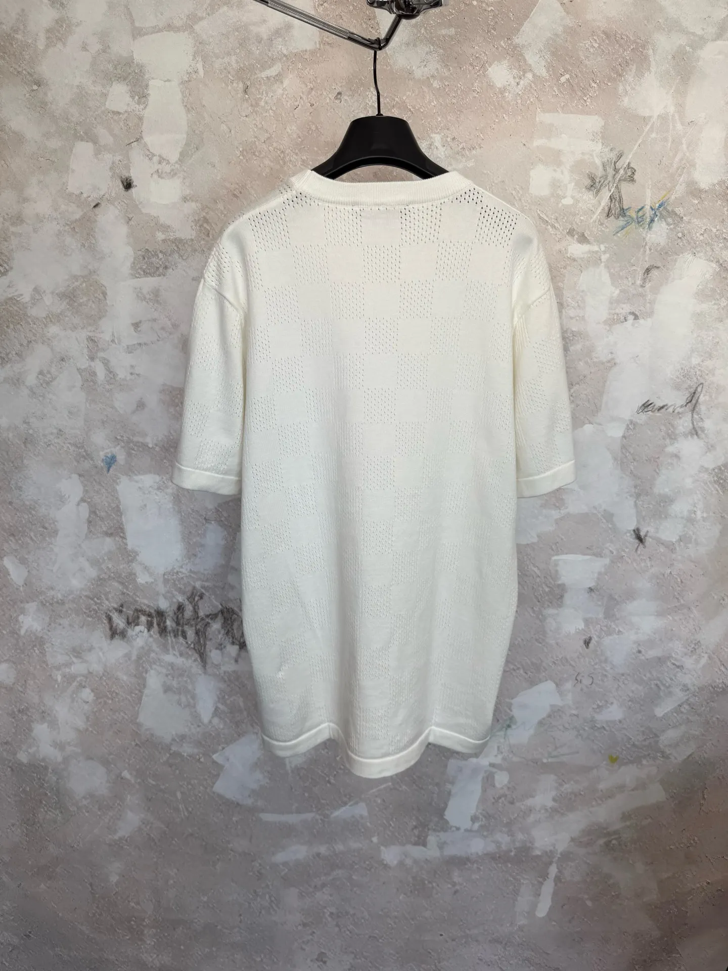 Damier Intarsia Knit Cotton T-Shirt D18519232 — view 2
