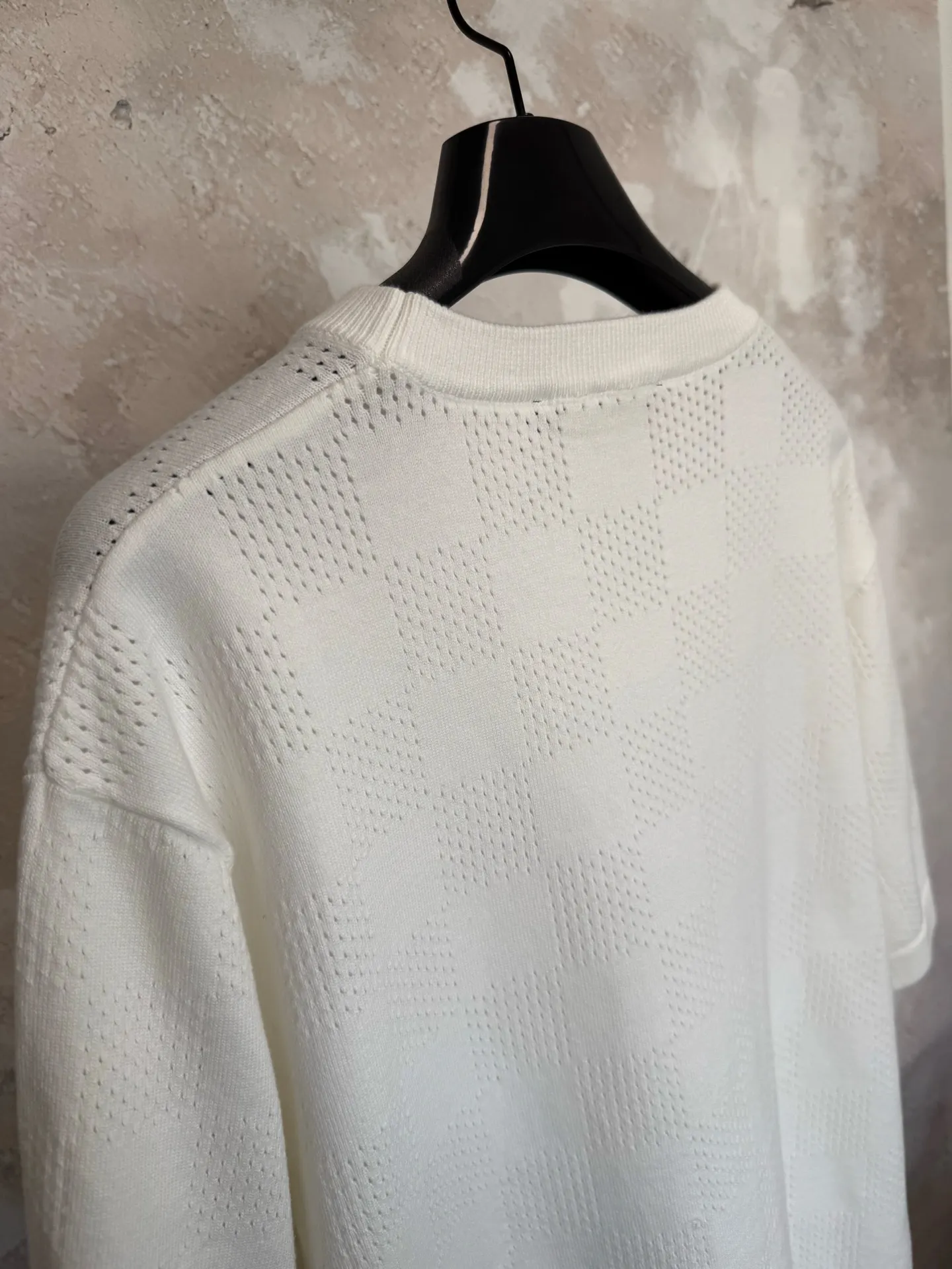 Damier Intarsia Knit Cotton T-Shirt D18519232 — view 8