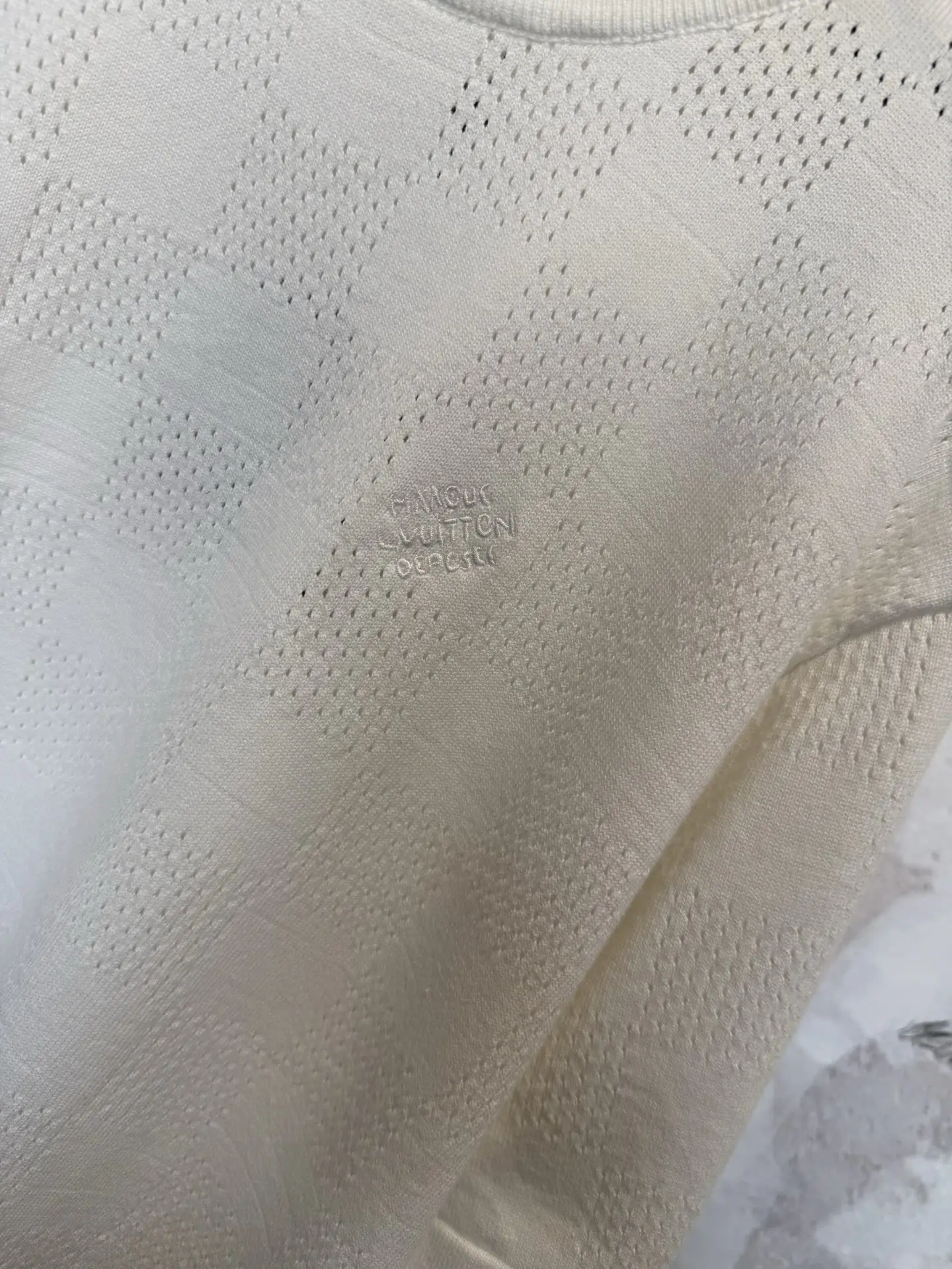 Damier Intarsia Knit Cotton T-Shirt D18519232 — view 11