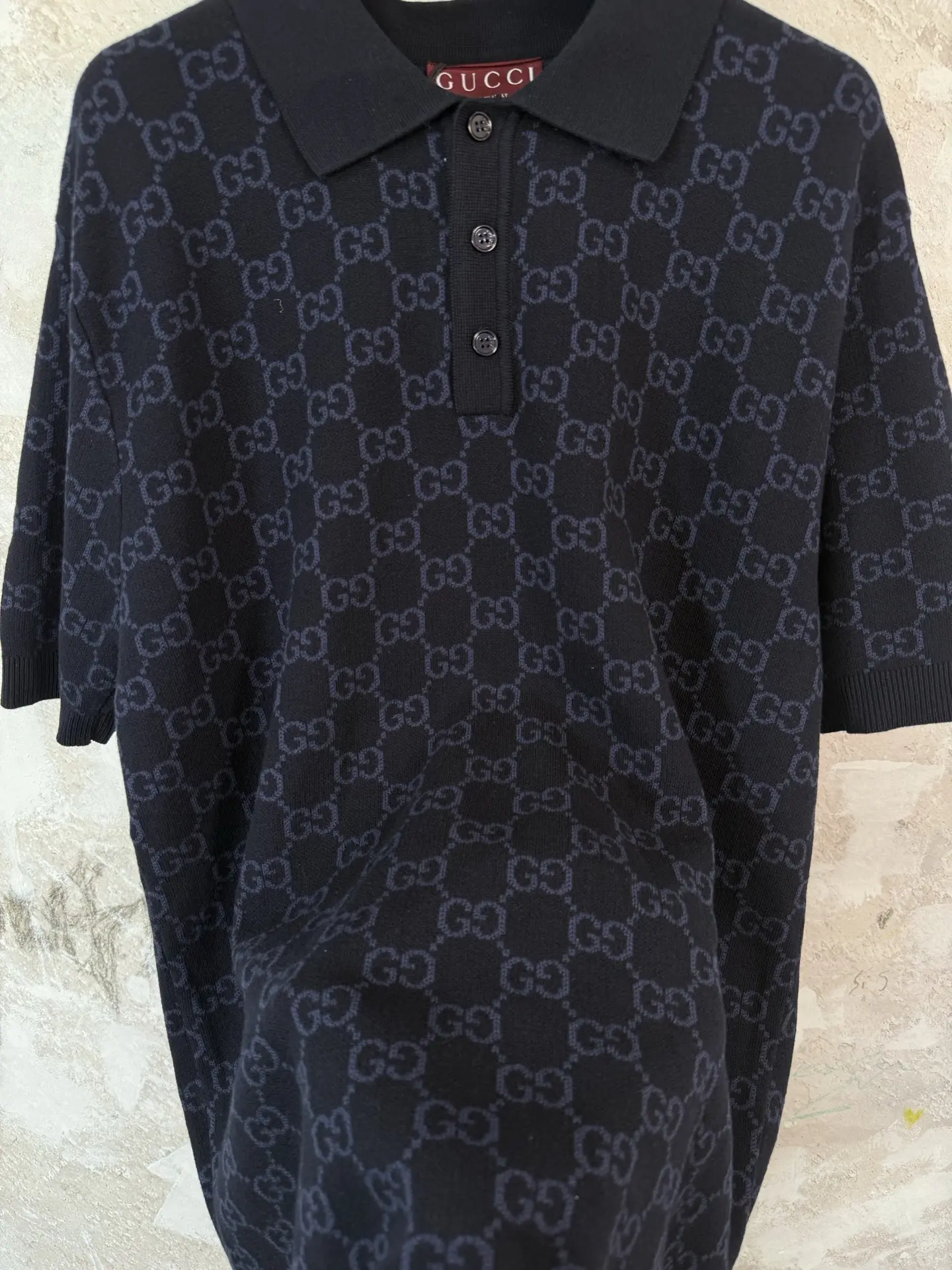 GG Monogram Jacquard Silk-Cotton Polo Shirt D18519231 — view 6