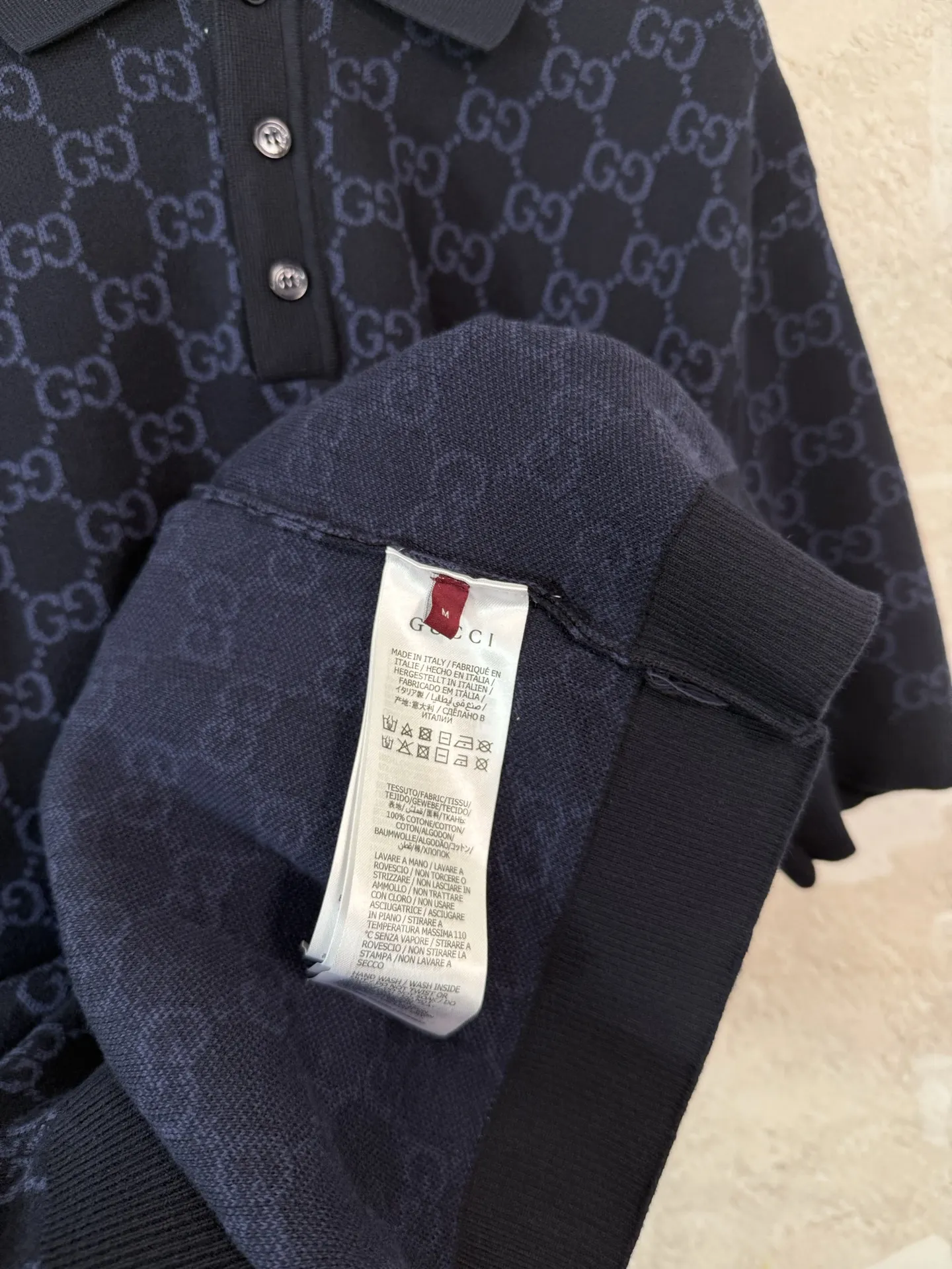 GG Monogram Jacquard Silk-Cotton Polo Shirt D18519231 — view 9