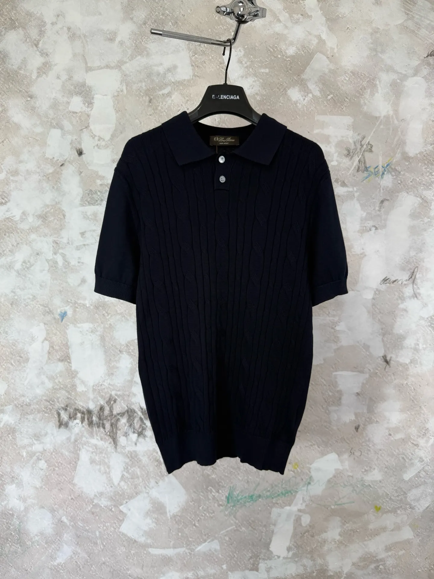 Cable-Knit Cotton Polo Shirt D18519213