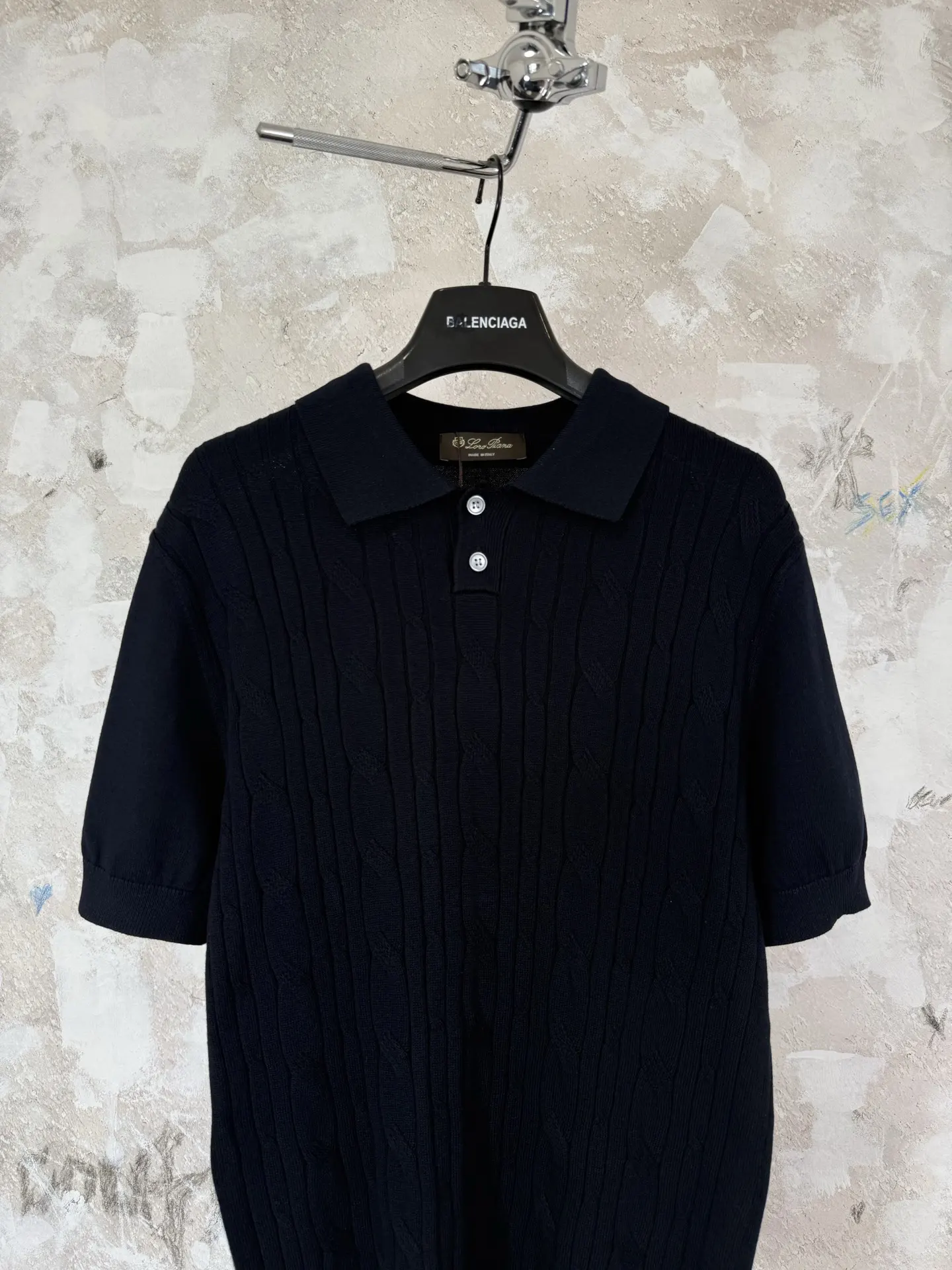 Cable-Knit Cotton Polo Shirt D18519213 — view 3
