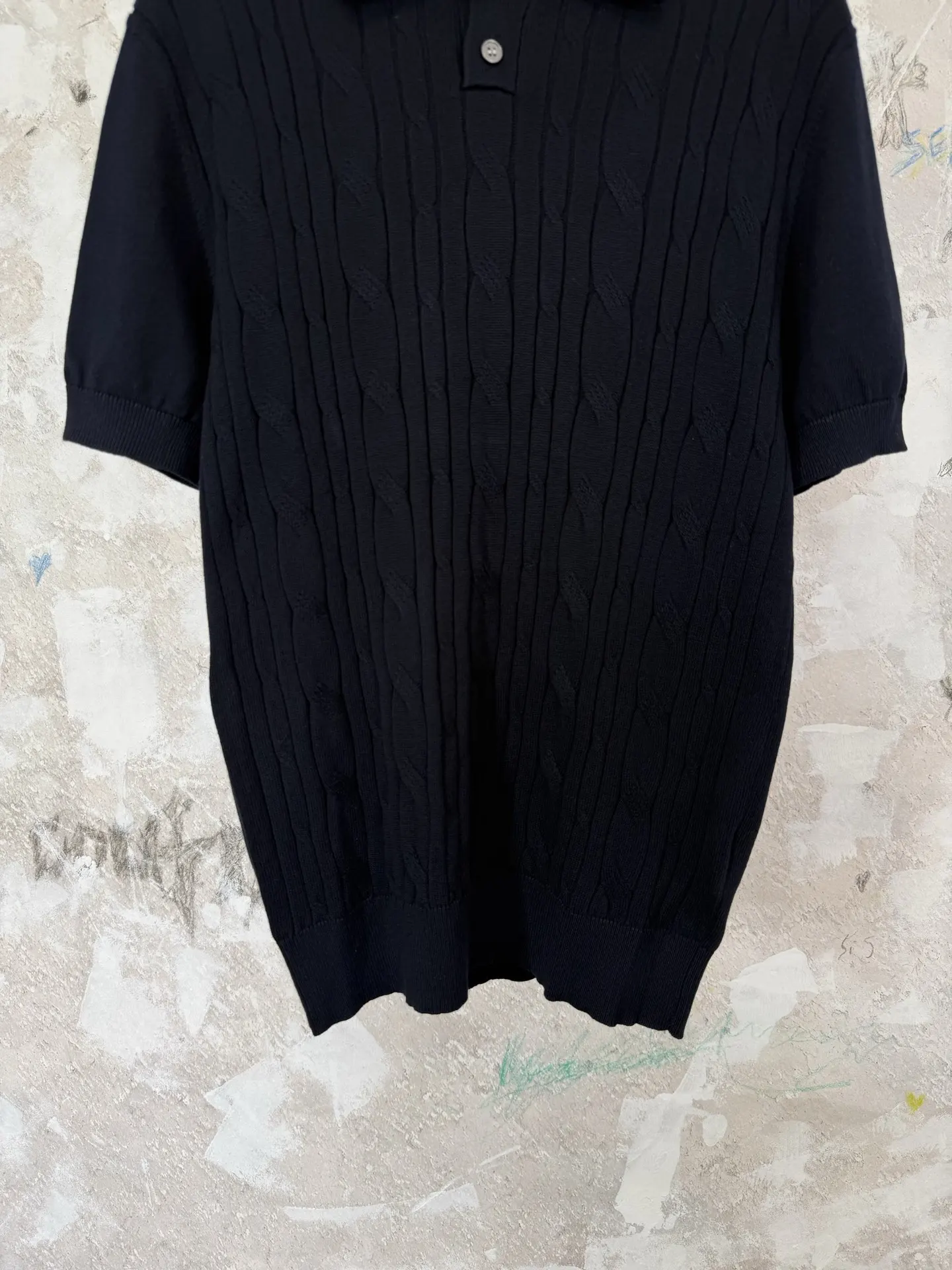 Cable-Knit Cotton Polo Shirt D18519213 — view 4
