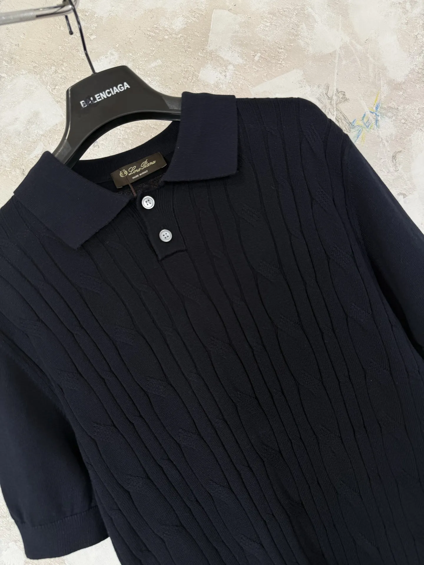 Cable-Knit Cotton Polo Shirt D18519213 — view 5