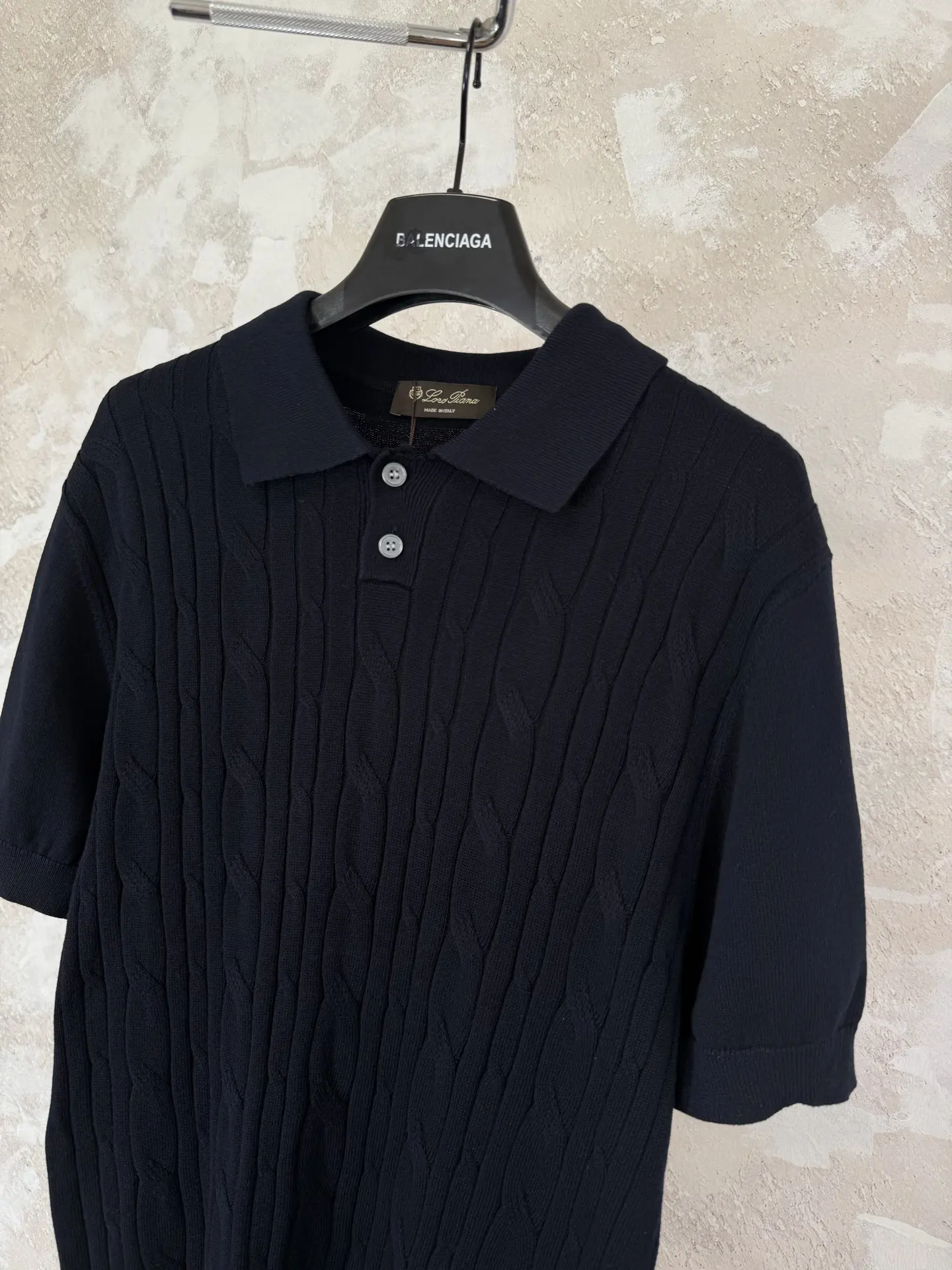Cable-Knit Cotton Polo Shirt D18519213 — view 6