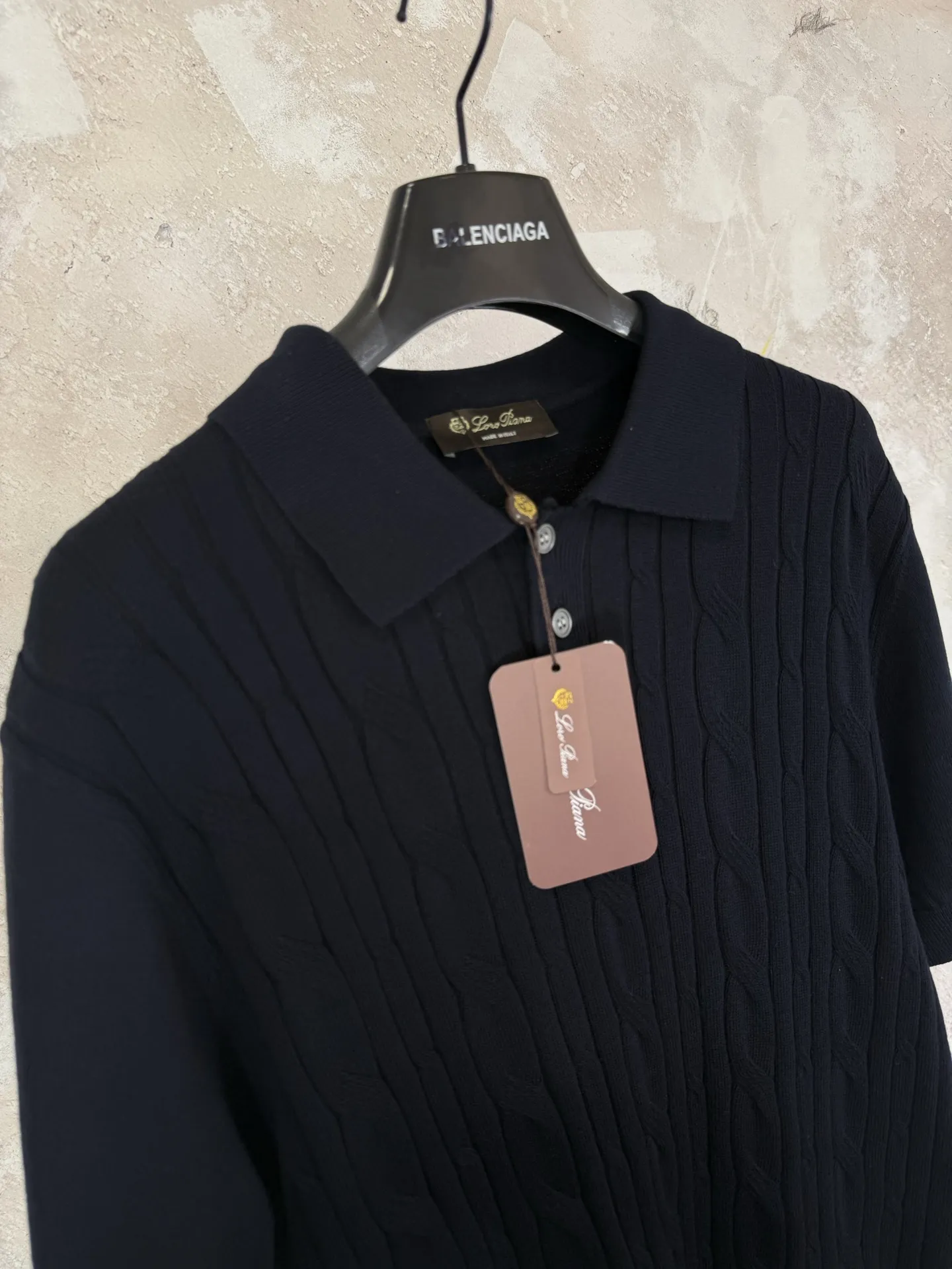 Cable-Knit Cotton Polo Shirt D18519213 — view 7