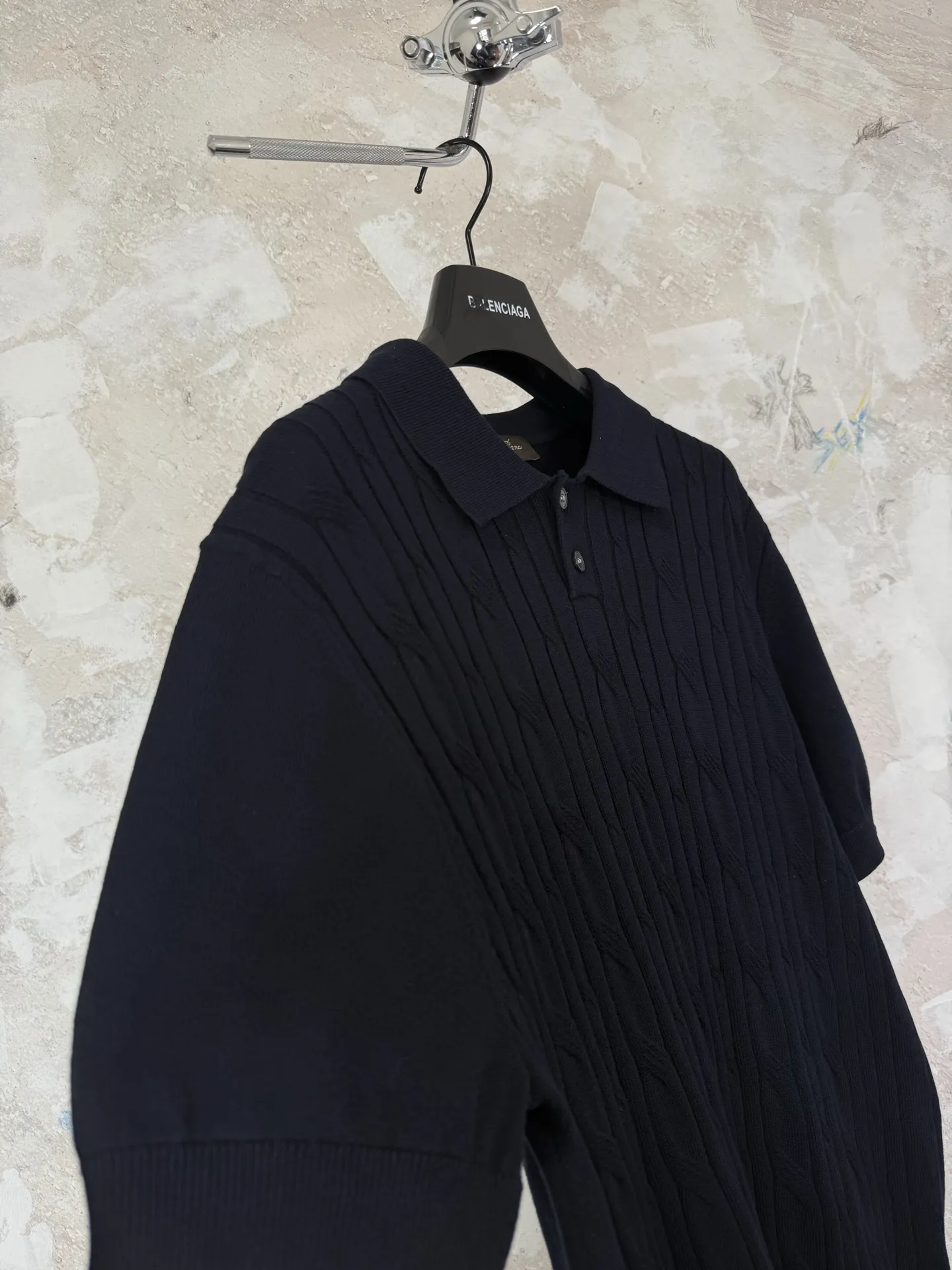 Cable-Knit Cotton Polo Shirt D18519213 — view 8