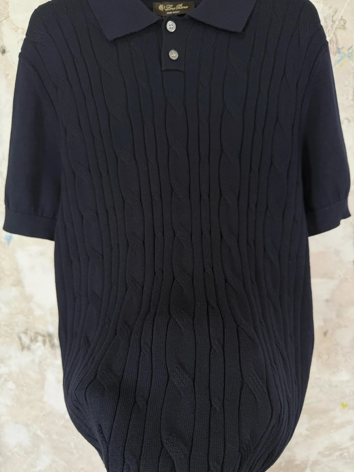 Cable-Knit Cotton Polo Shirt D18519213 — view 9