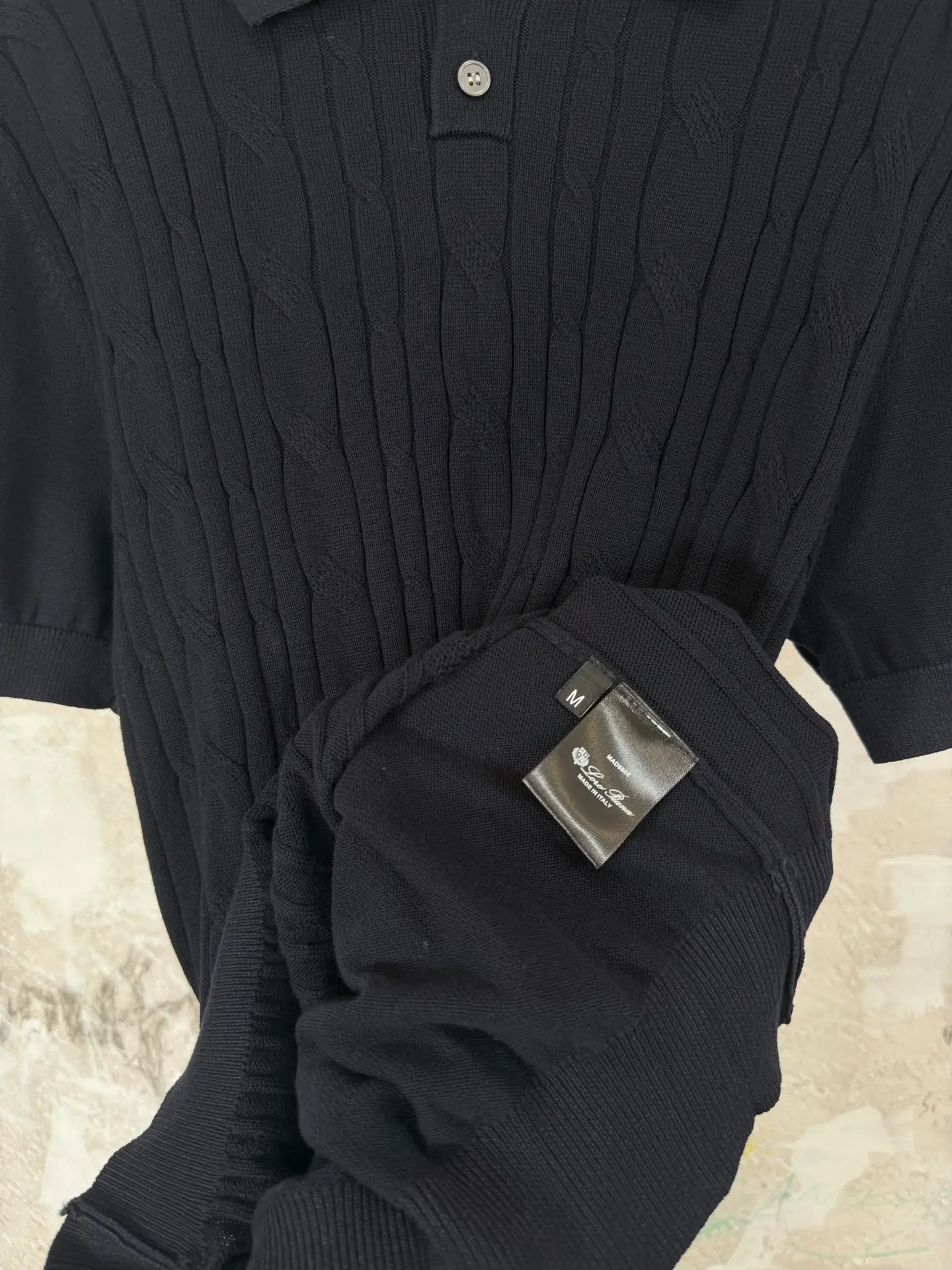 Cable-Knit Cotton Polo Shirt D18519213 — view 10