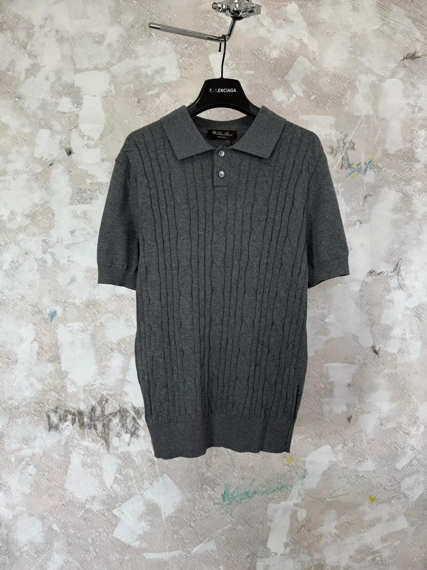 Cable-Knit Cotton Polo Shirt D18519212