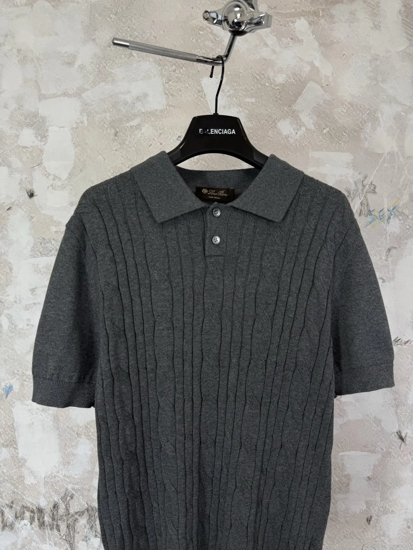 Cable-Knit Cotton Polo Shirt D18519212 — view 3