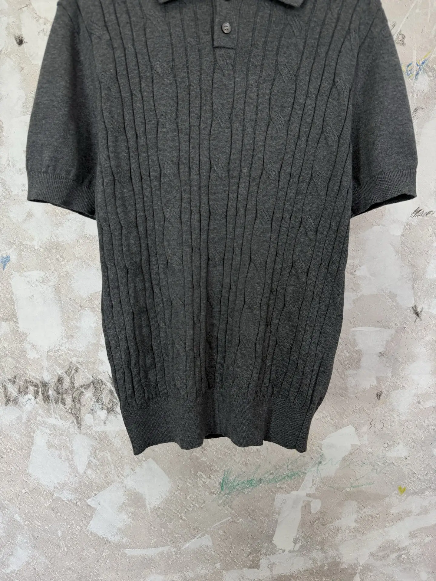 Cable-Knit Cotton Polo Shirt D18519212 — view 4