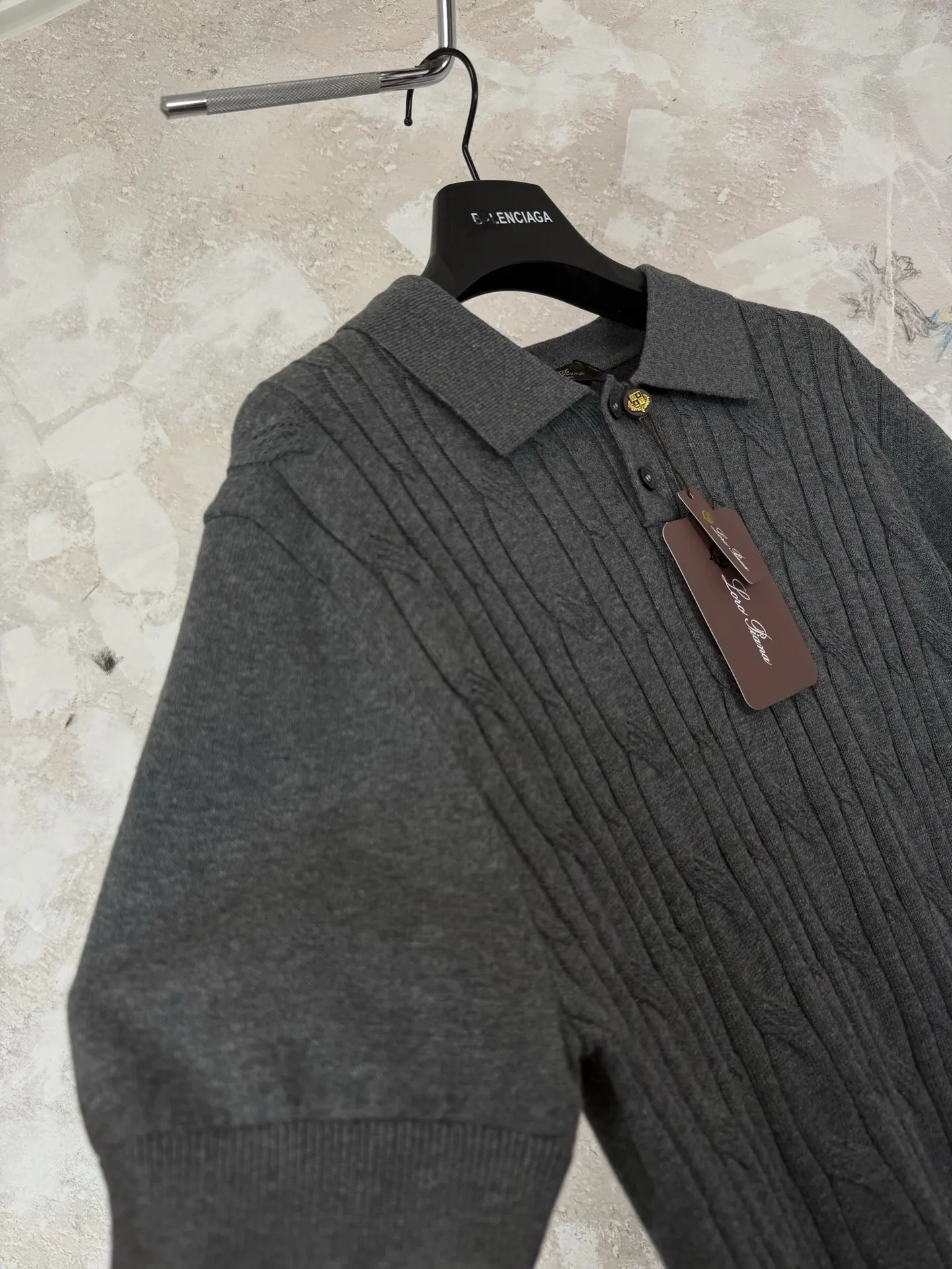 Cable-Knit Cotton Polo Shirt D18519212 — view 6