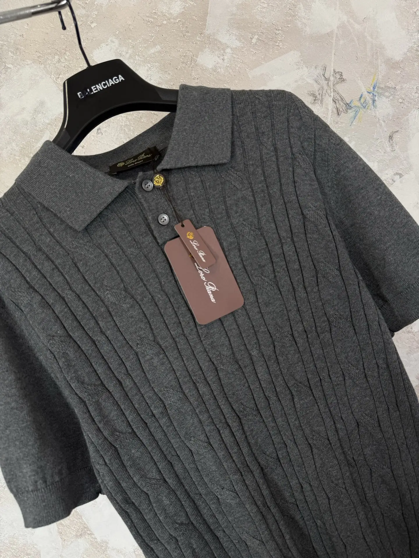 Cable-Knit Cotton Polo Shirt D18519212 — view 7
