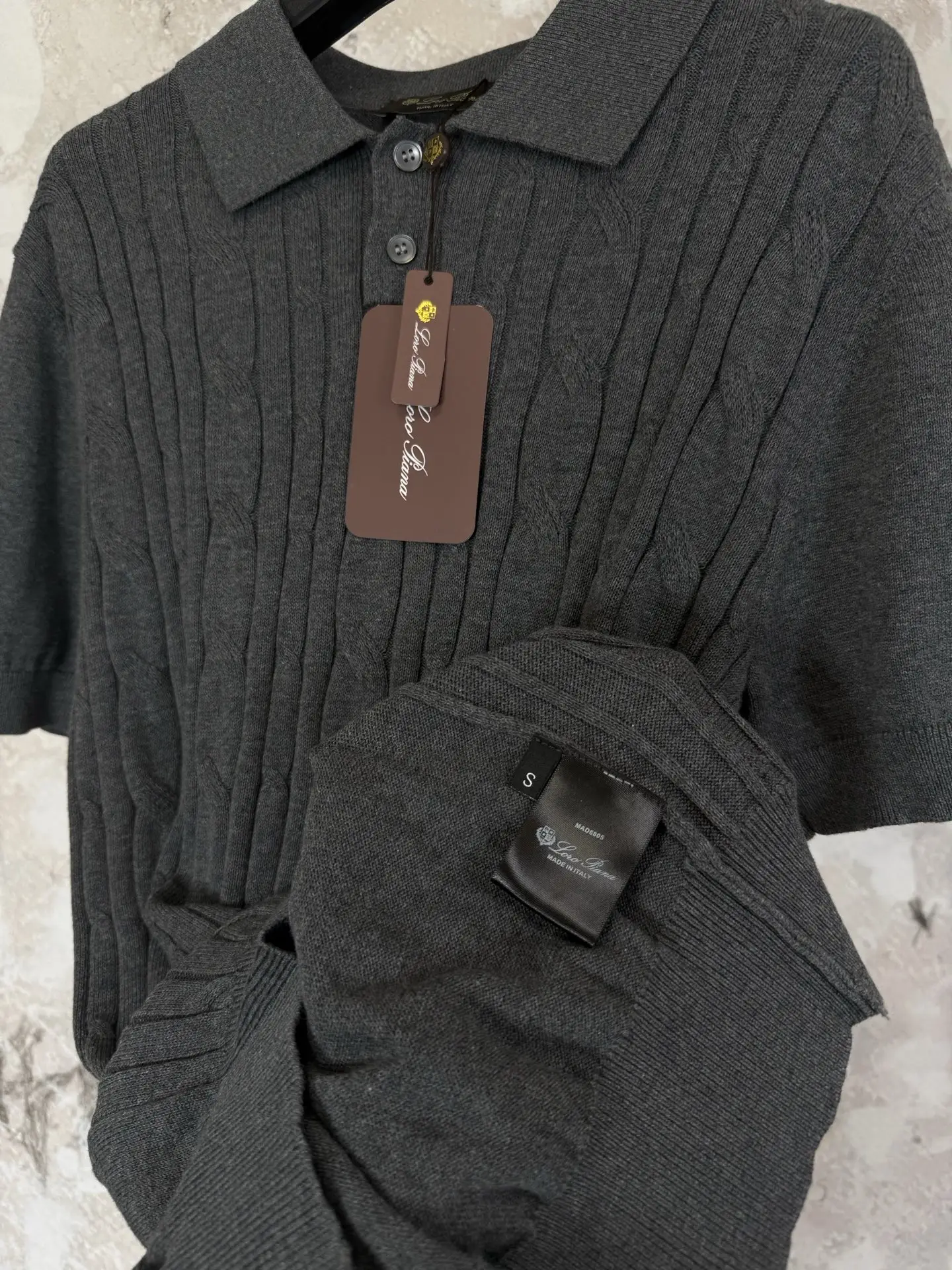 Cable-Knit Cotton Polo Shirt D18519212 — view 9