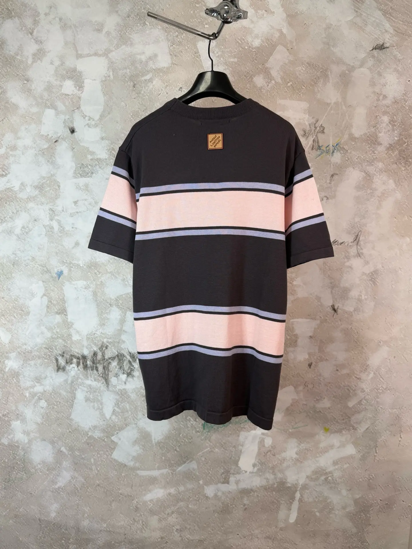 Striped Logo-Embroidered Knit T-Shirt D19019219 — view 2