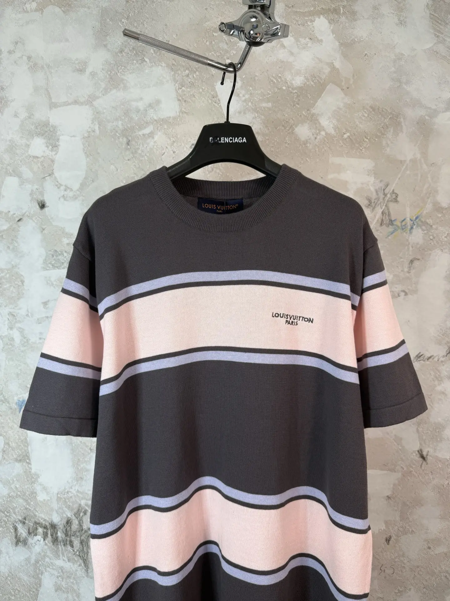 Striped Logo-Embroidered Knit T-Shirt D19019219 — view 3