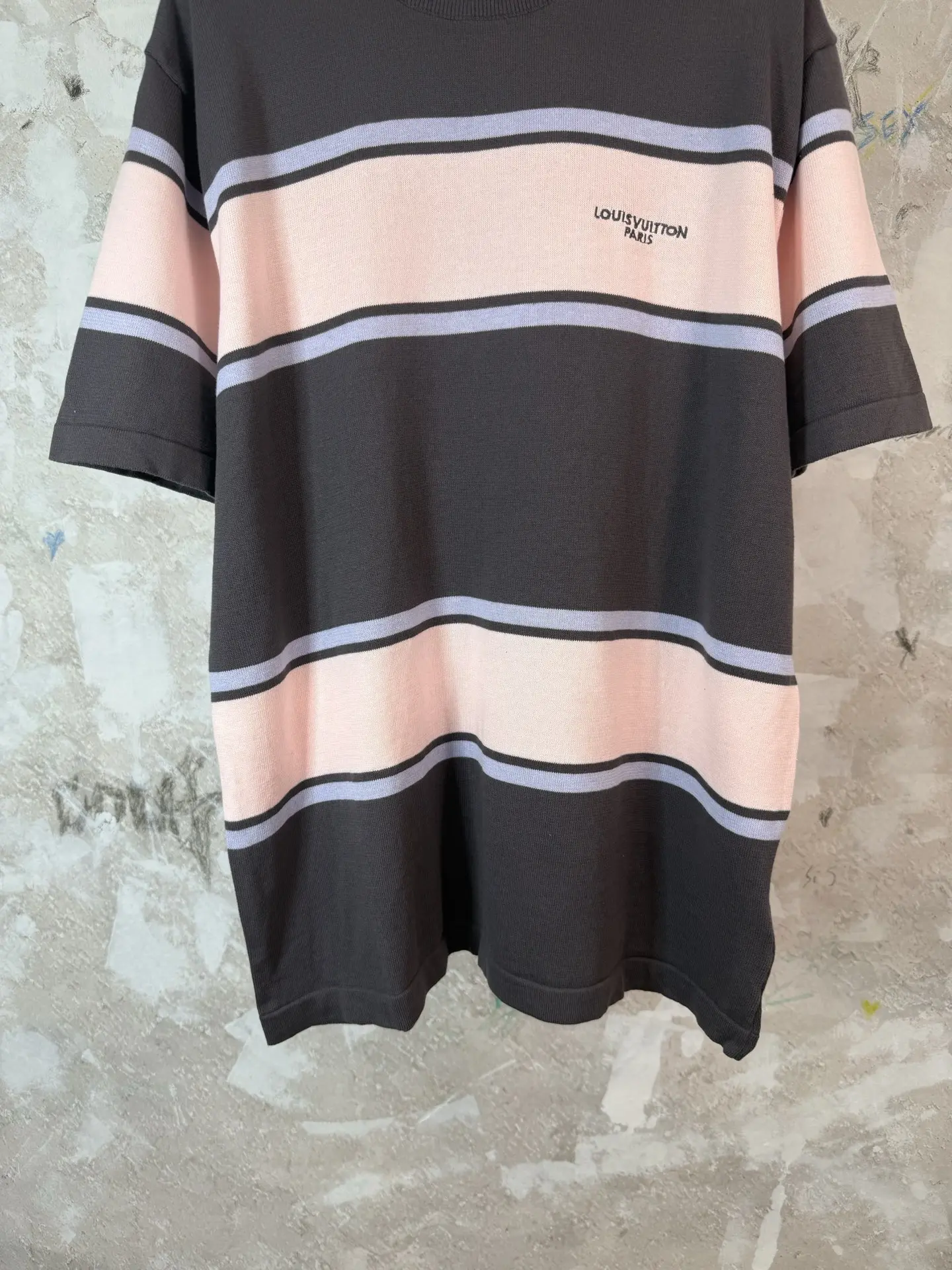 Striped Logo-Embroidered Knit T-Shirt D19019219 — view 4
