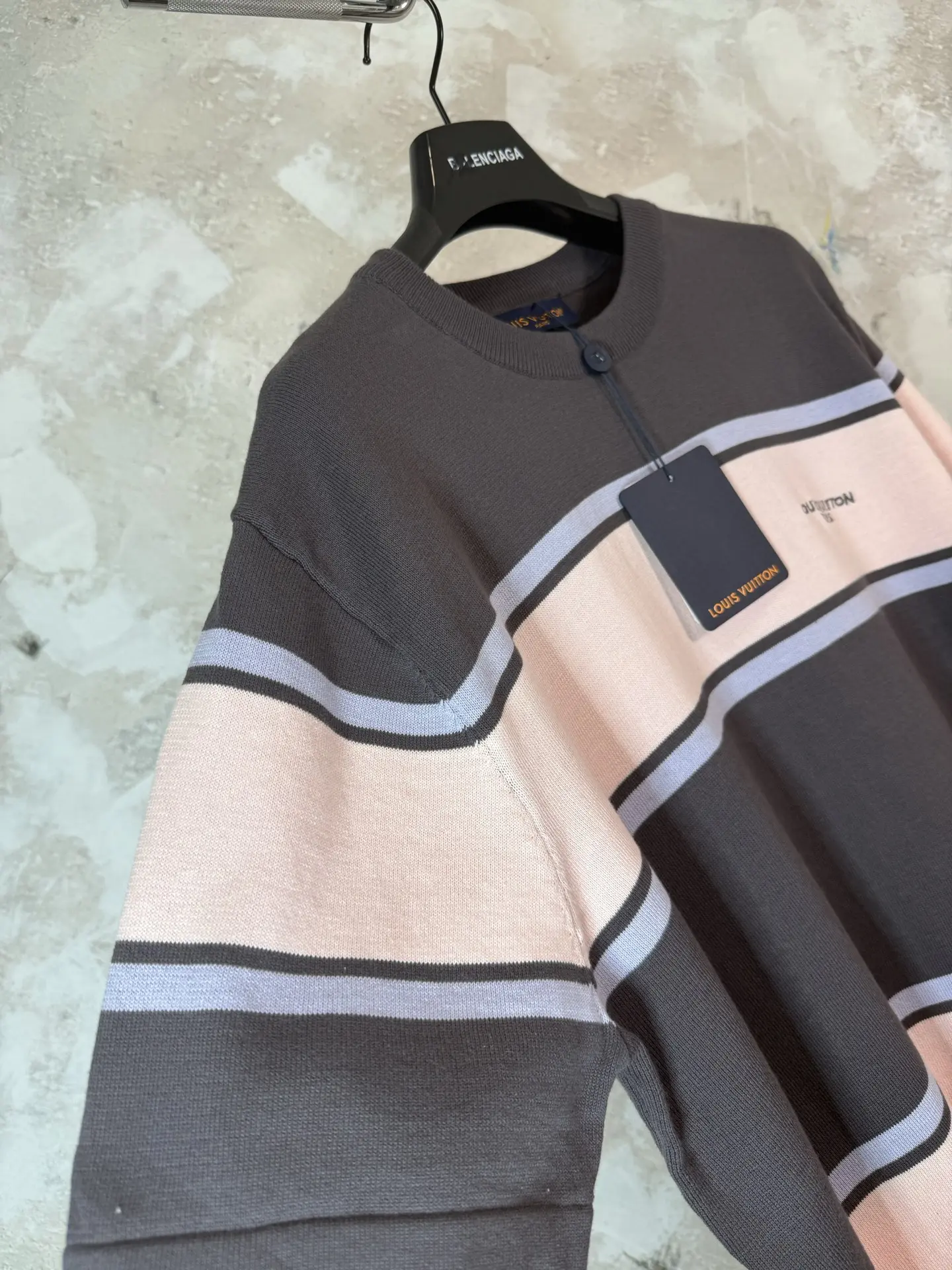 Striped Logo-Embroidered Knit T-Shirt D19019219 — view 6