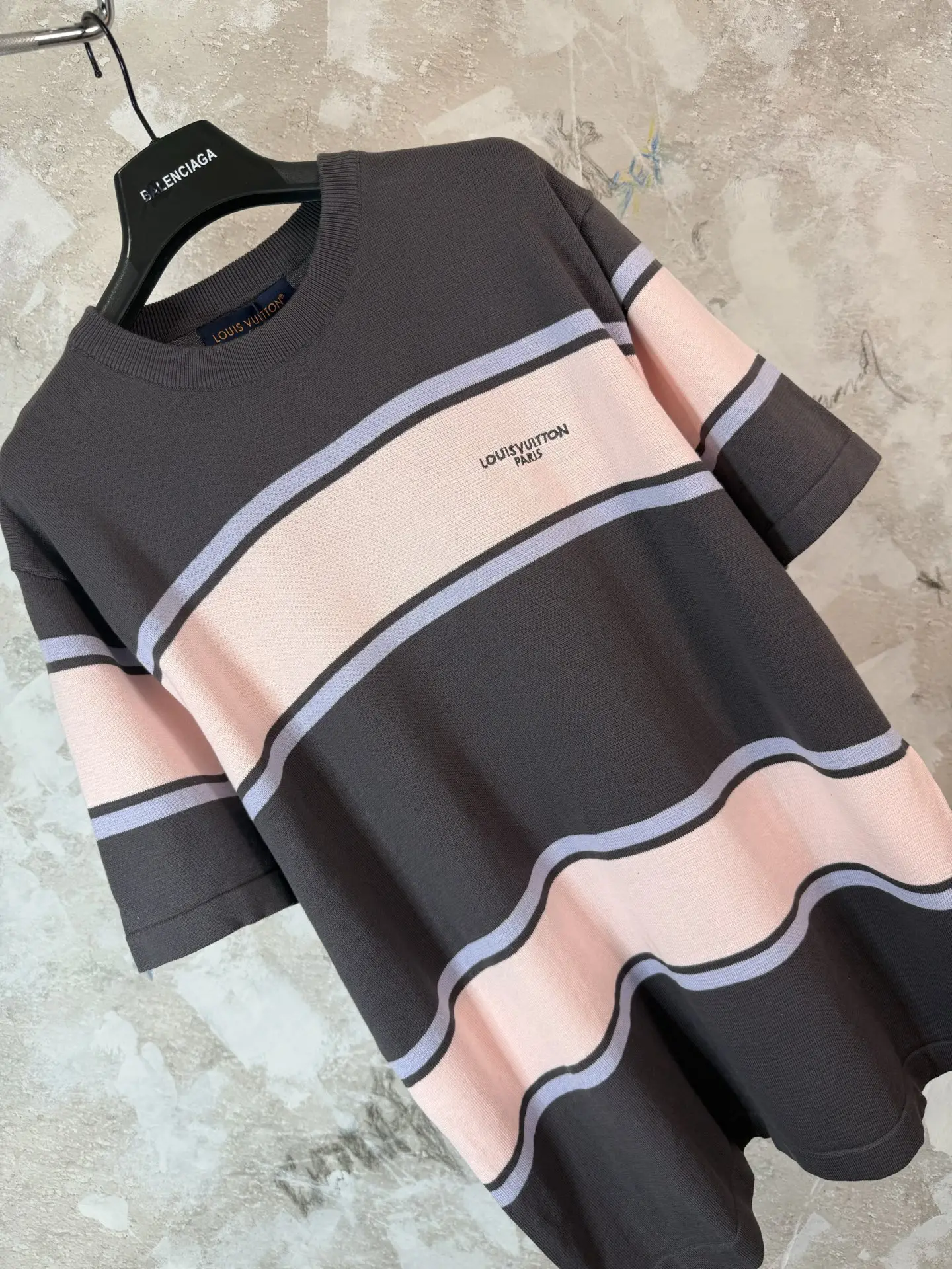 Striped Logo-Embroidered Knit T-Shirt D19019219 — view 10