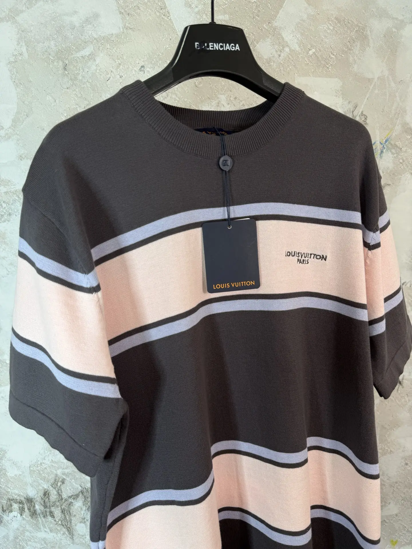Striped Logo-Embroidered Knit T-Shirt D19019219 — view 11