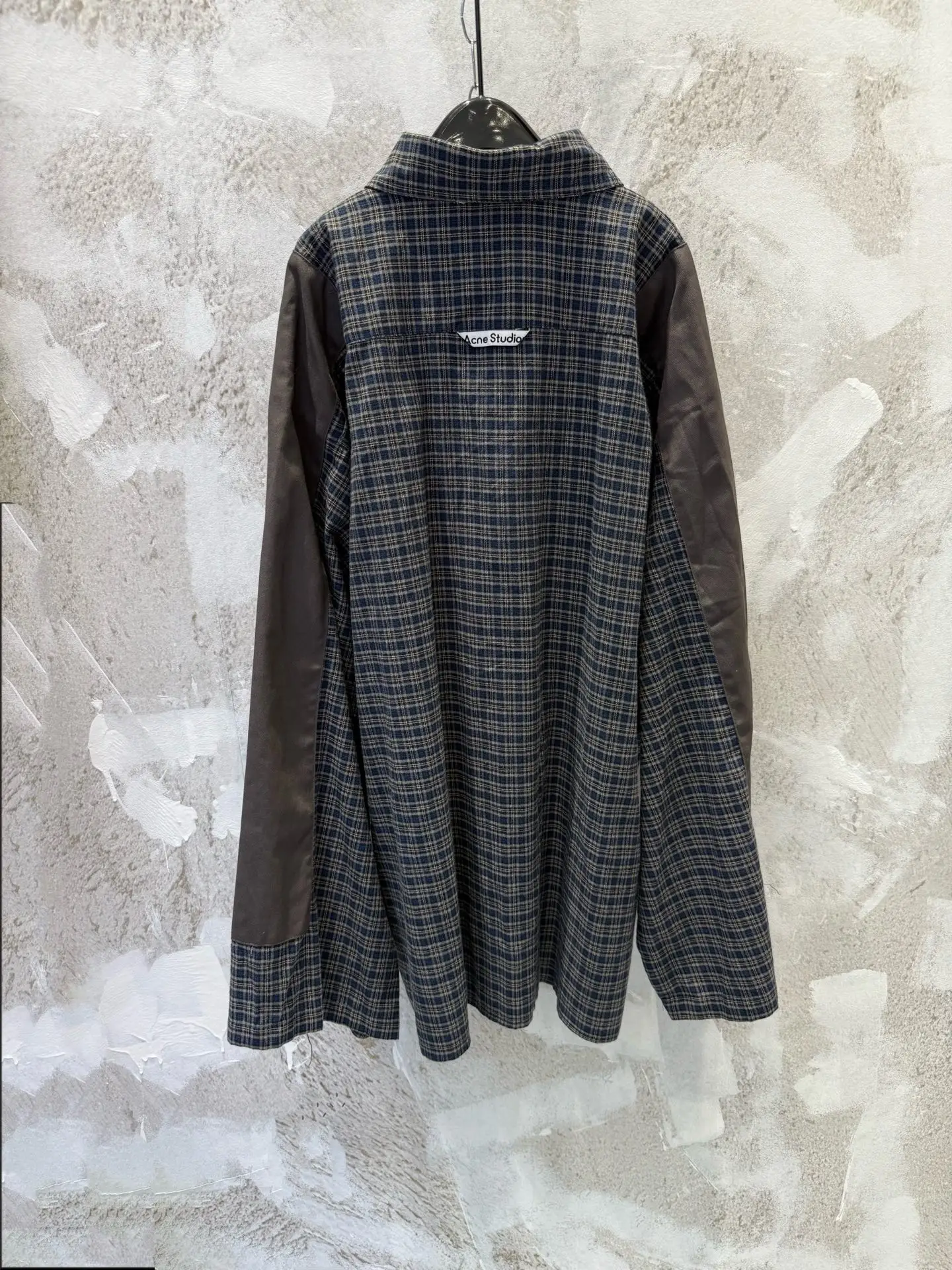 Oversized Patchwork Checked Flannel Shirt D19513359 — view 2